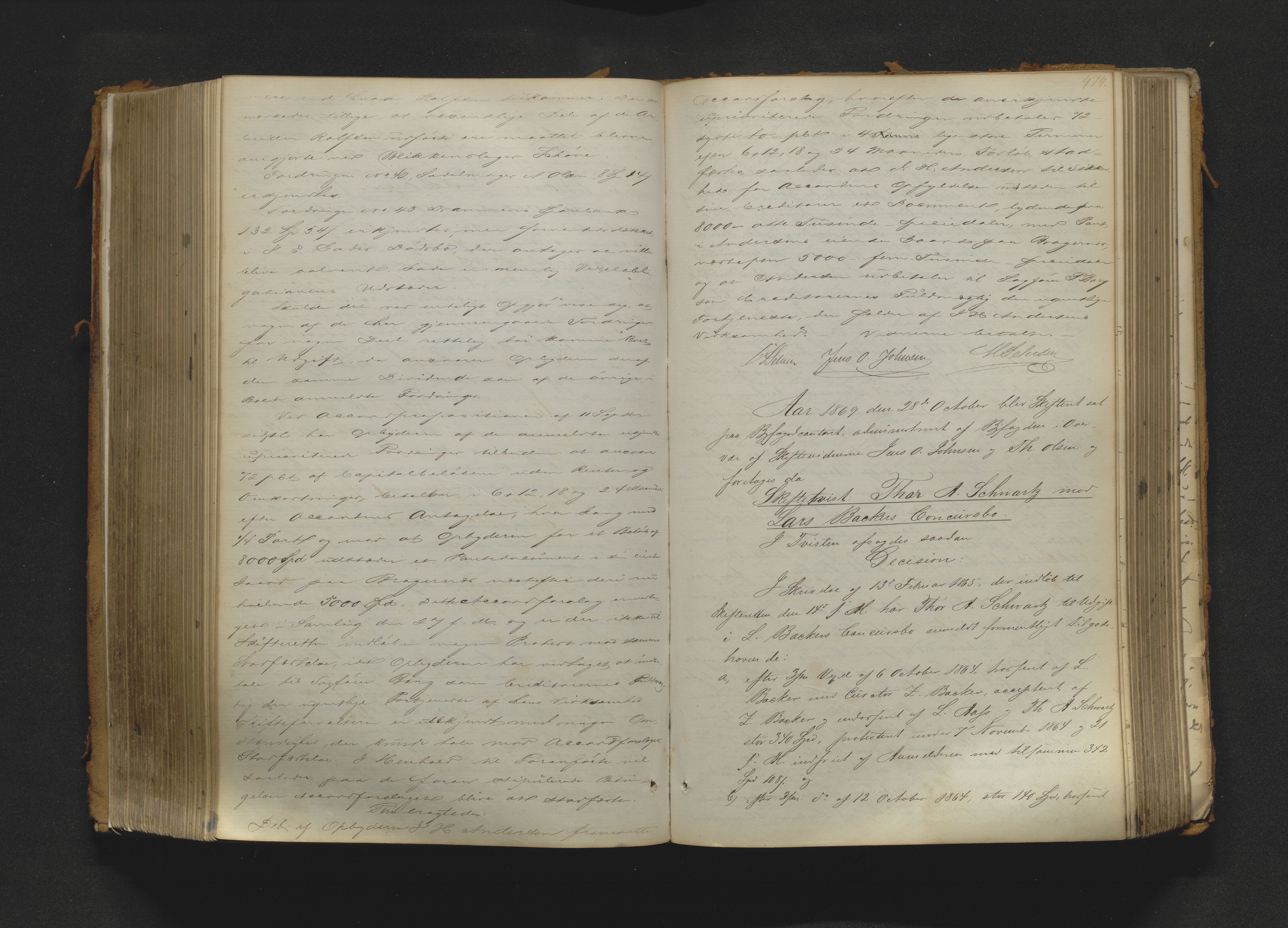 Drammen byfogd, AV/SAKO-A-222/H/Hb/Hbc/L0011: Skifteforhandlingsprotokoll., 1863-1873, p. 474