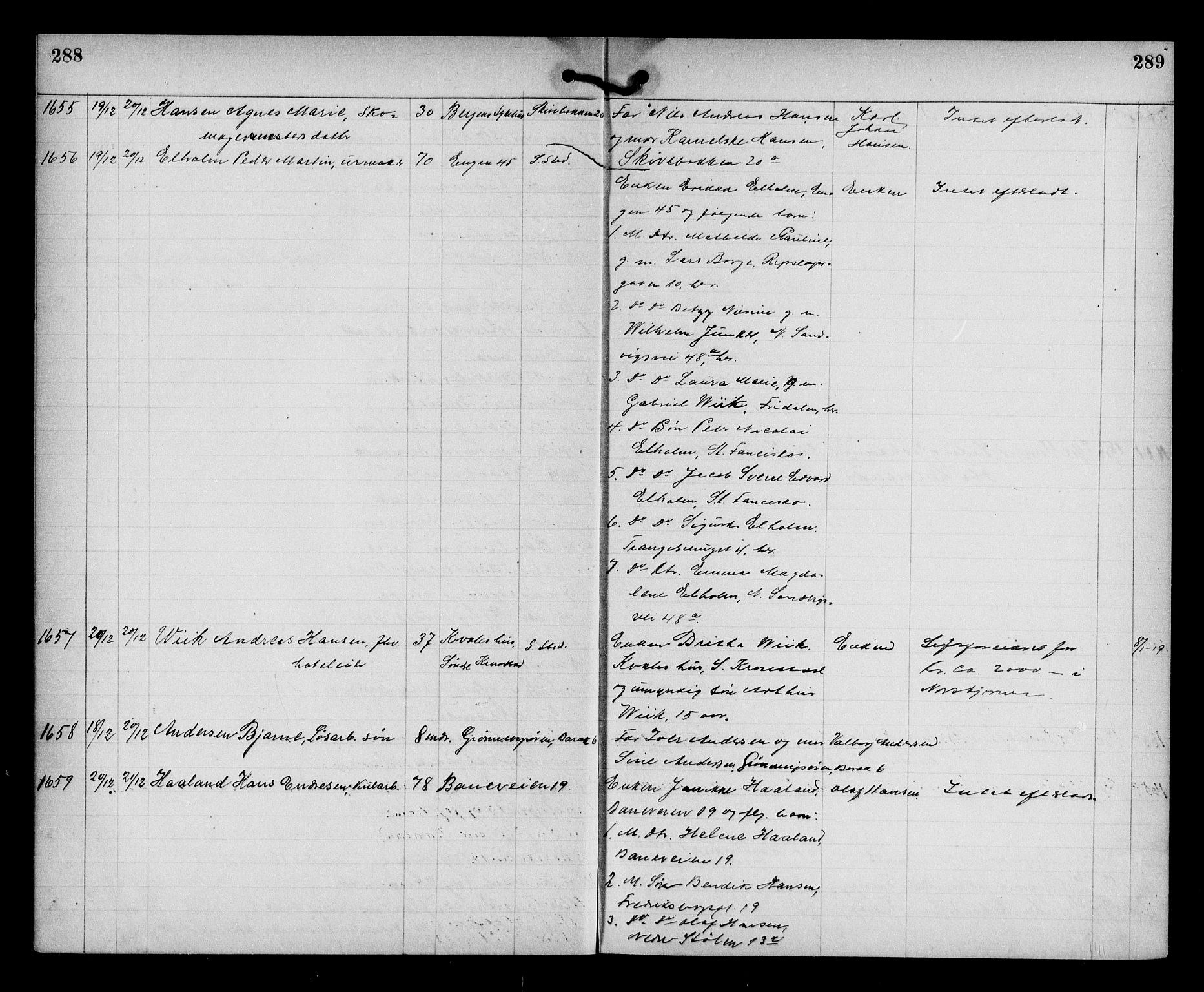 Byfogd og Byskriver i Bergen, AV/SAB-A-3401/06/06Na/L0012: Dødsfallsjournaler, 1918-1919, p. 288-289