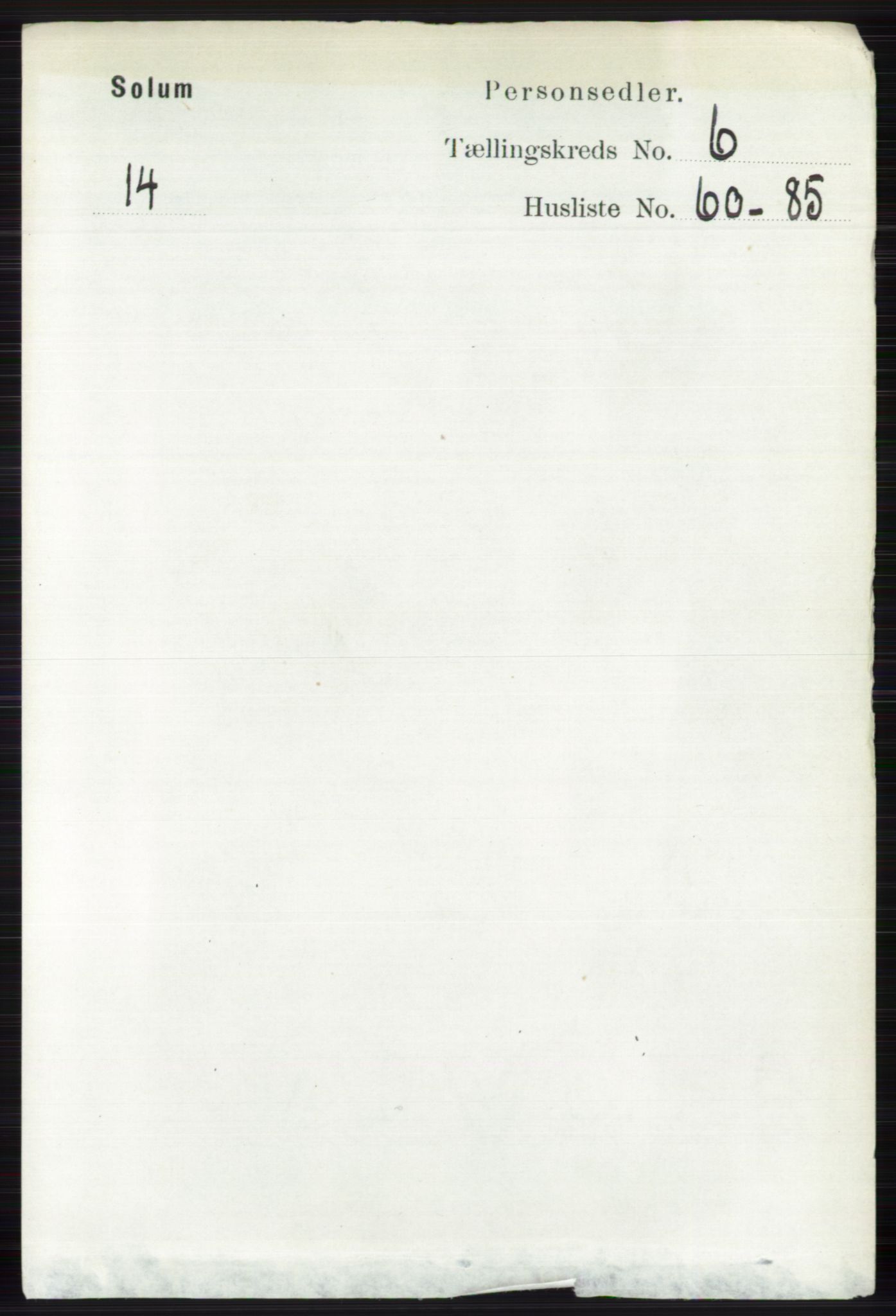 RA, 1891 census for 0818 Solum, 1891, p. 1531
