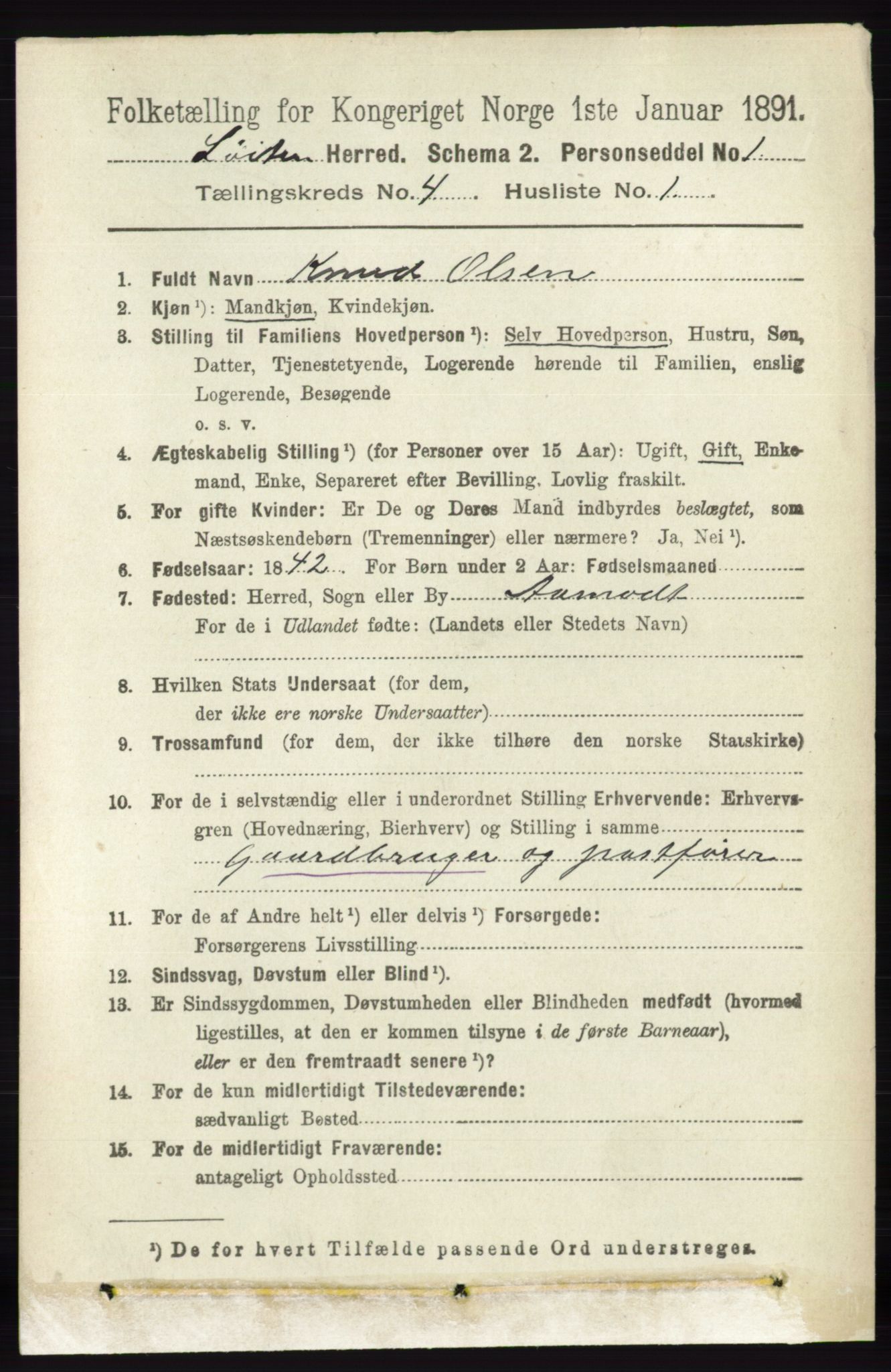 RA, 1891 census for 0415 Løten, 1891, p. 2782