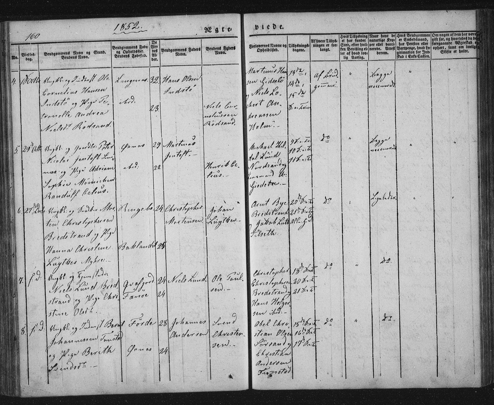 Ministerialprotokoller, klokkerbøker og fødselsregistre - Nordland, SAT/A-1459/893/L1332: Parish register (official) no. 893A05, 1841-1858, p. 160