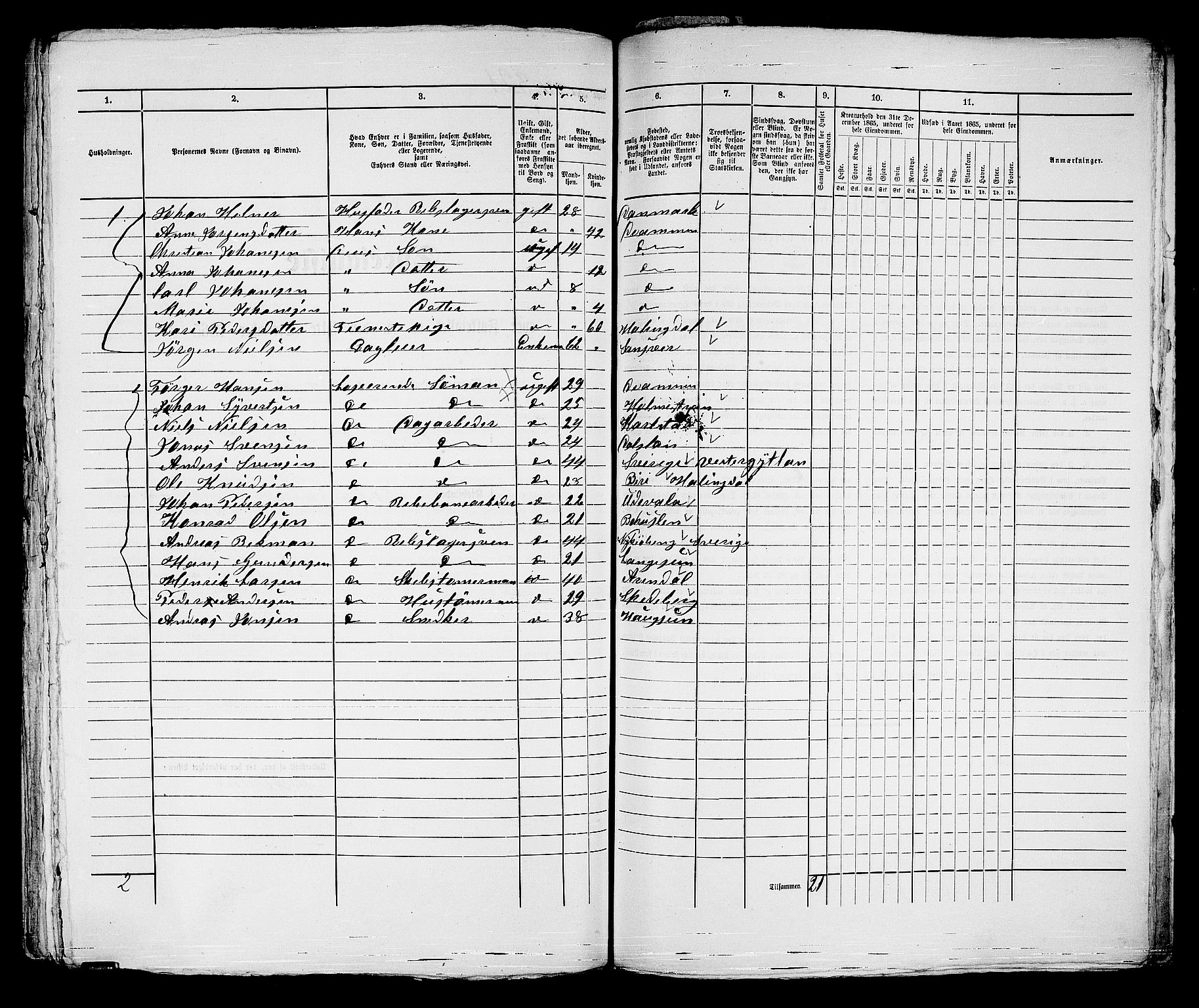 RA, 1865 census for Strømsø in Drammen, 1865, p. 458