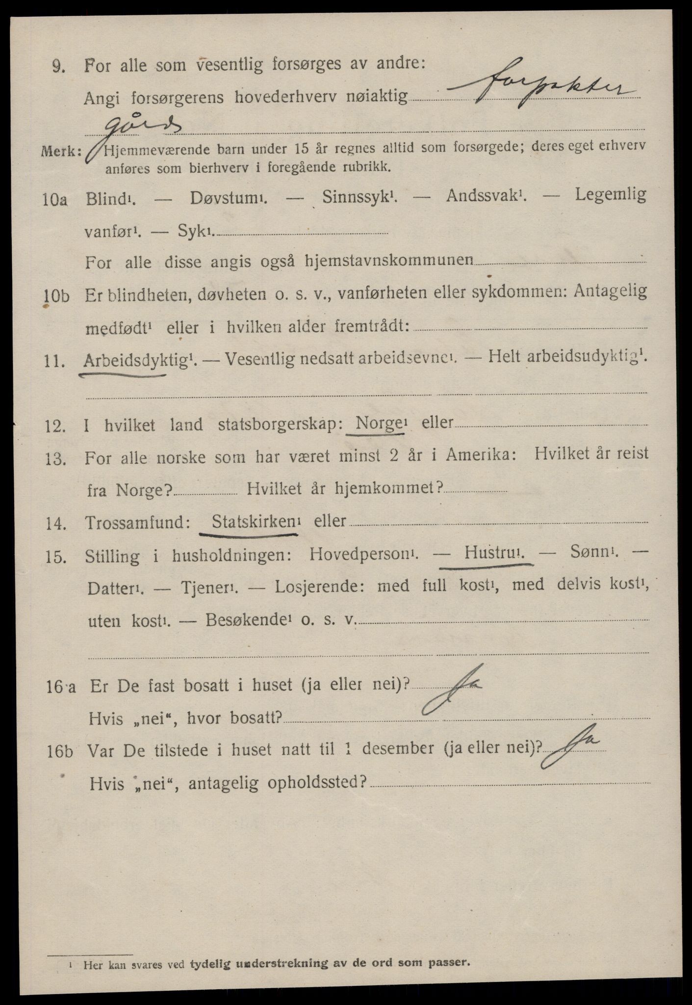 SAT, 1920 census for Aure, 1920, p. 3541