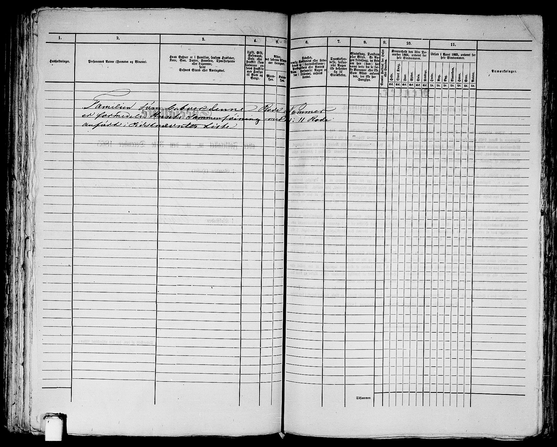 RA, 1865 census for Bergen, 1865, p. 1764