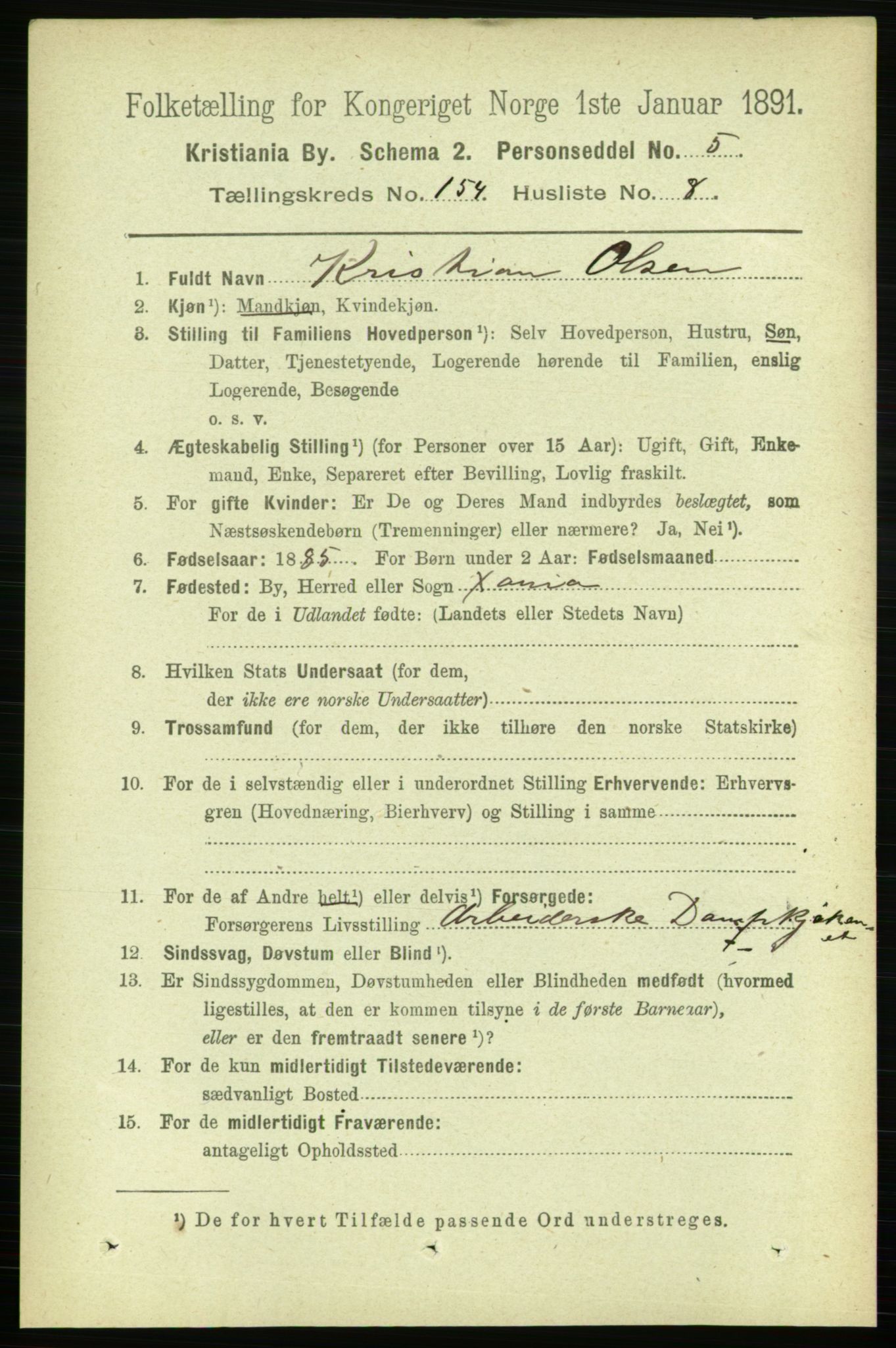 RA, 1891 census for 0301 Kristiania, 1891, p. 87613