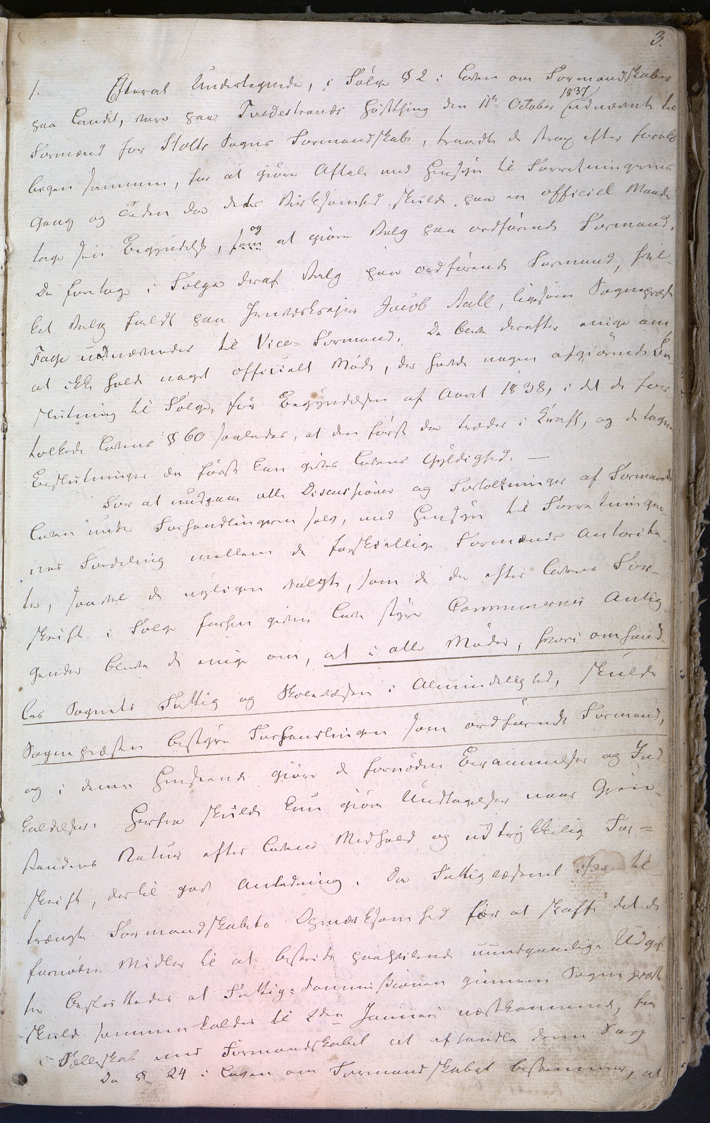 Holt kommune, AAMA/KA0914a-PK/01/L0001: Forhandlingsprotokoll, 1838-1861, p. 3