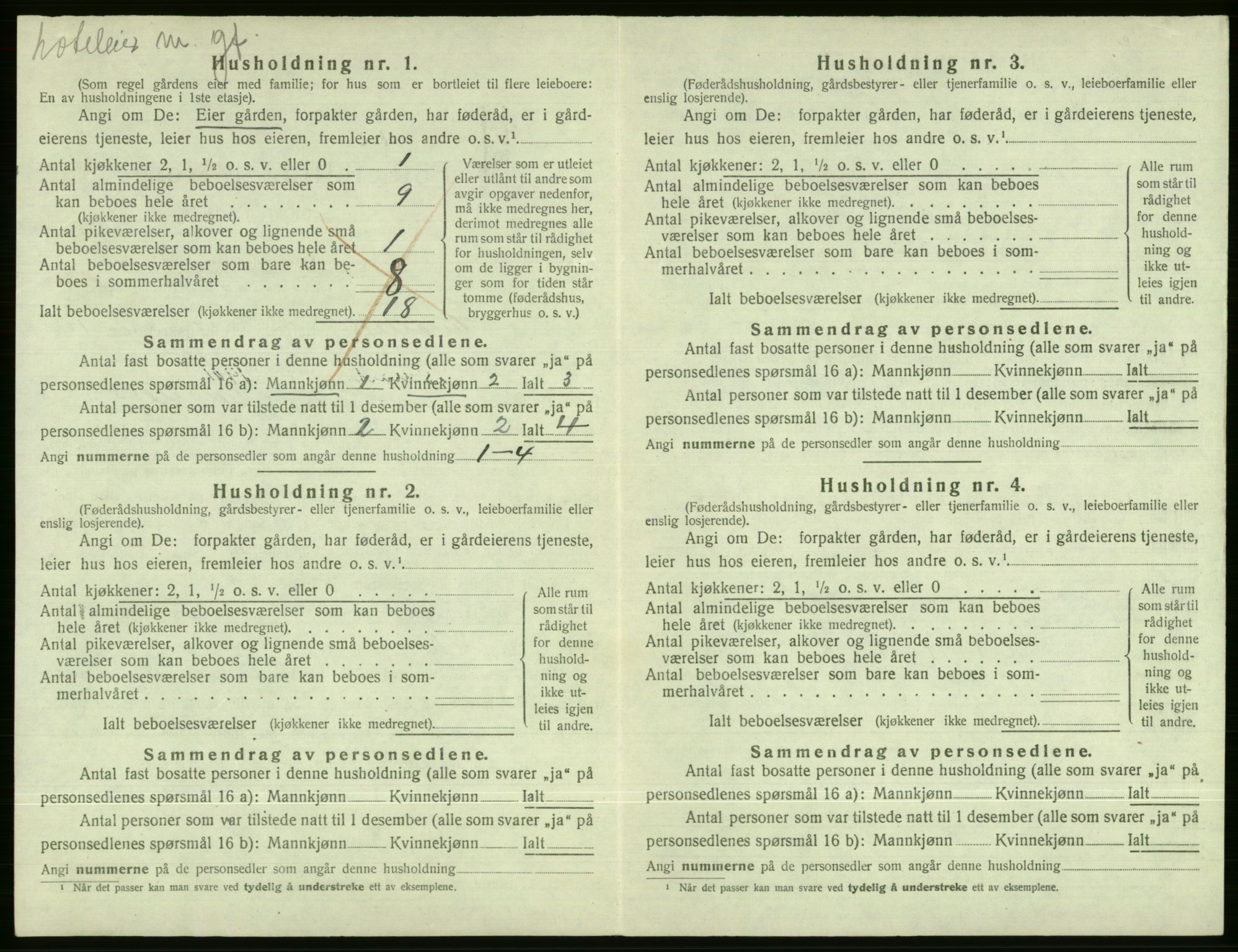 SAB, 1920 census for Evanger, 1920, p. 462