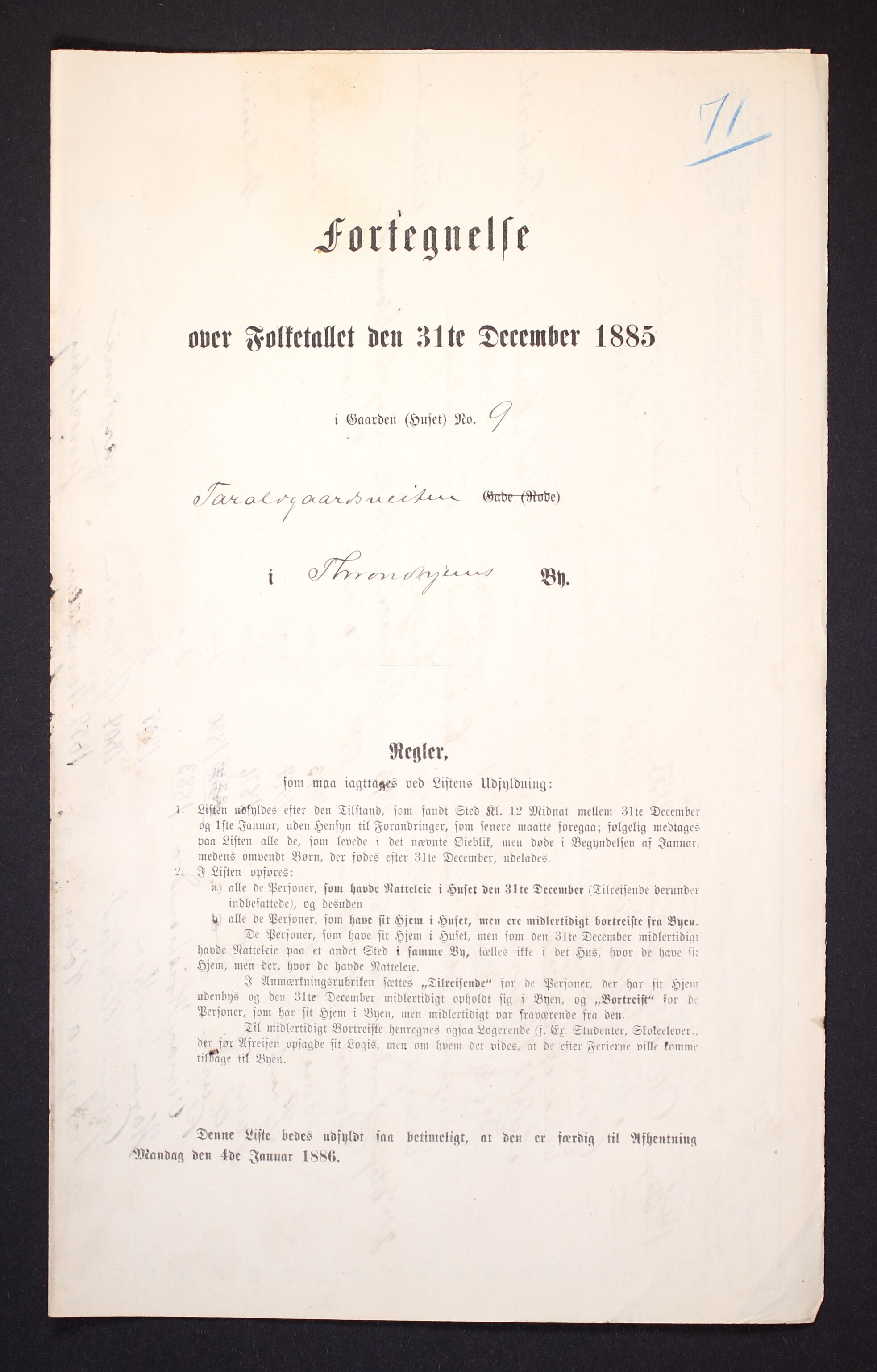 SAT, 1885 census for 1601 Trondheim, 1885, p. 1767