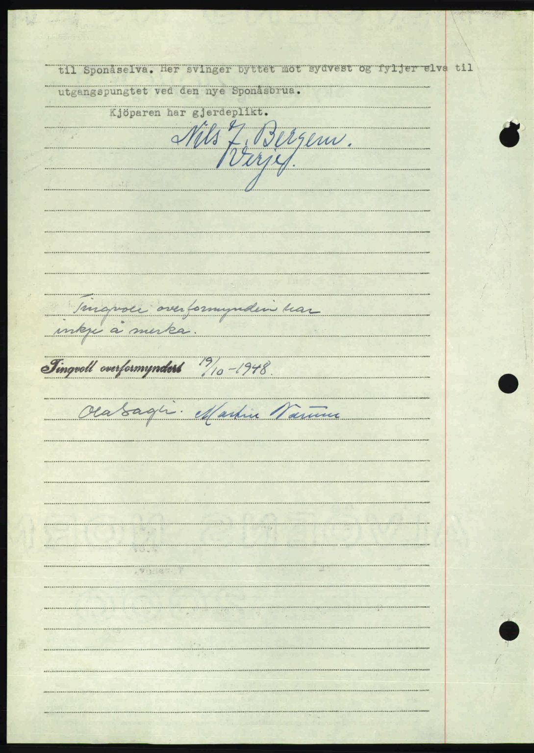 Nordmøre sorenskriveri, AV/SAT-A-4132/1/2/2Ca: Mortgage book no. A109, 1948-1948, Diary no: : 2982/1948