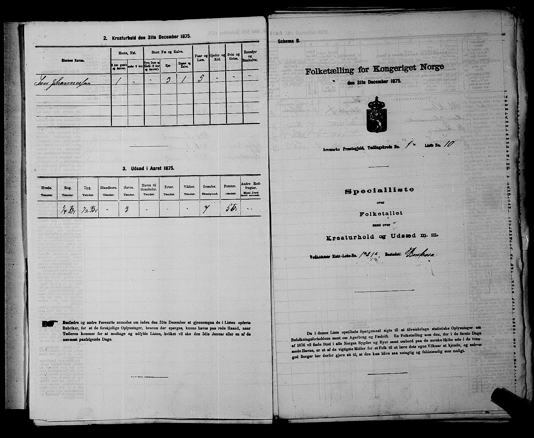 RA, 1875 census for 0118P Aremark, 1875, p. 47