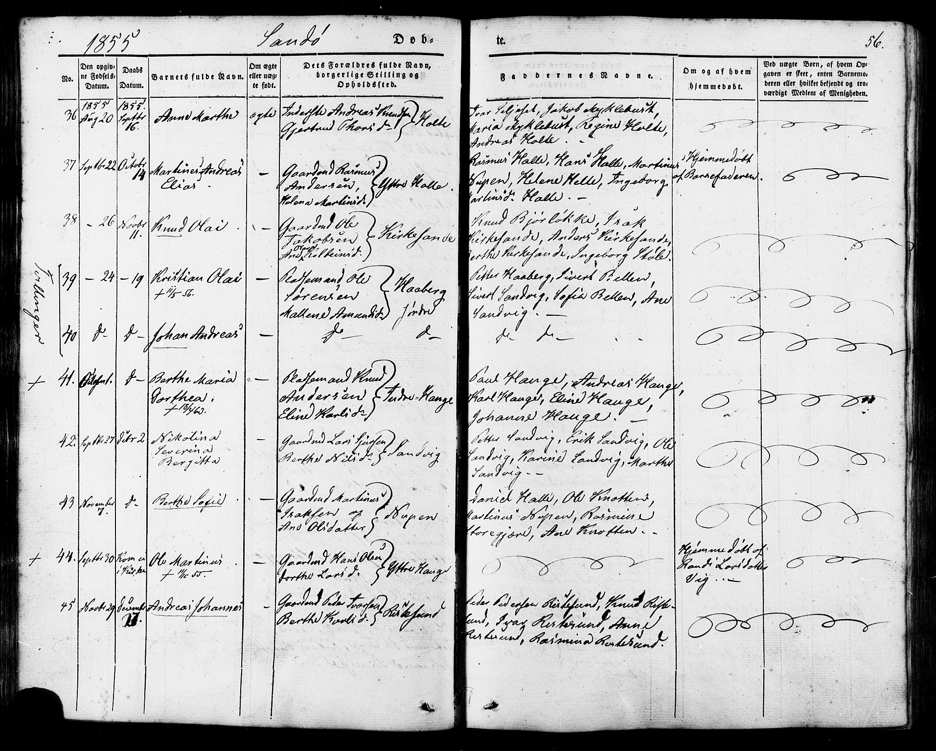 Ministerialprotokoller, klokkerbøker og fødselsregistre - Møre og Romsdal, AV/SAT-A-1454/503/L0034: Parish register (official) no. 503A02, 1841-1884, p. 56