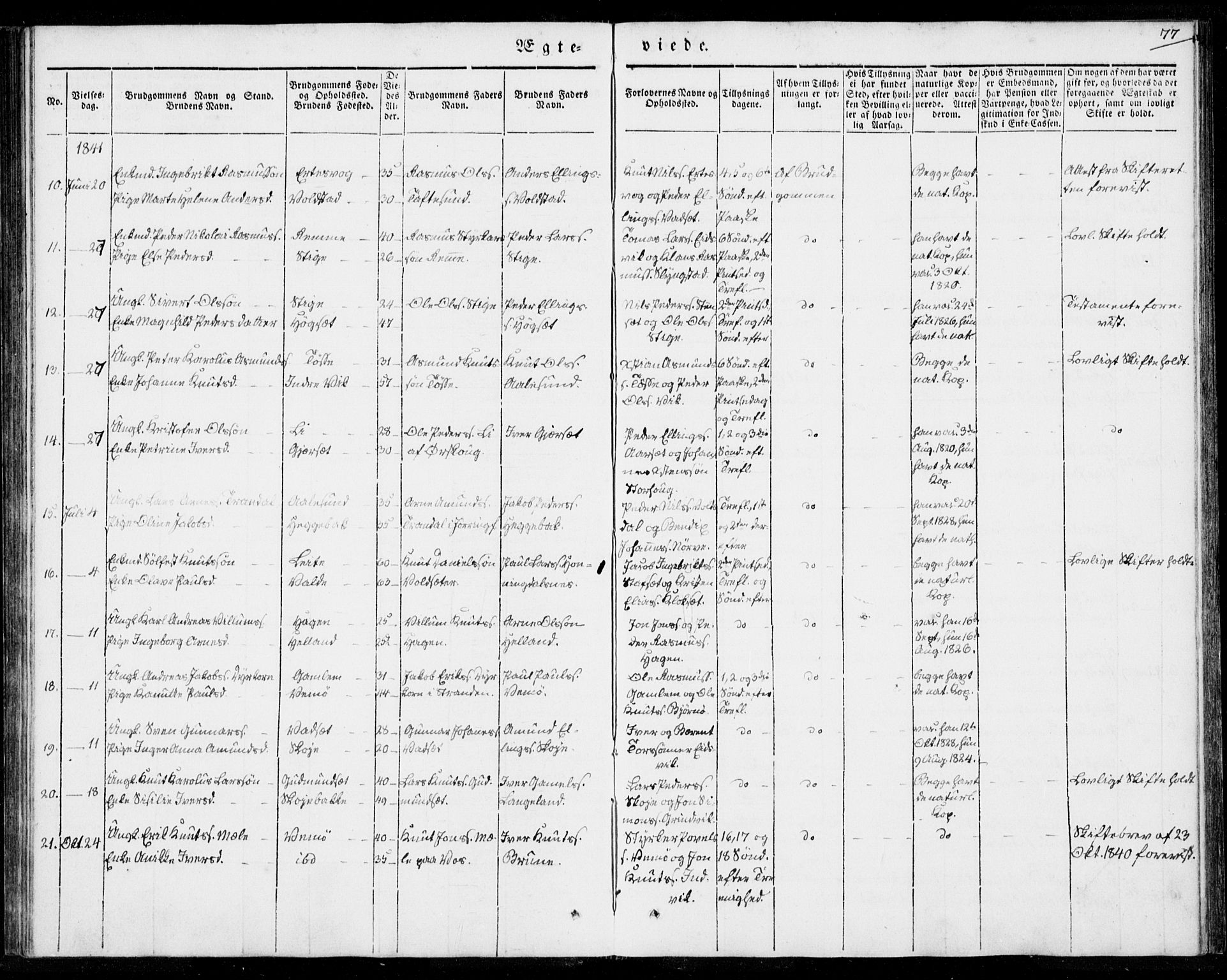 Ministerialprotokoller, klokkerbøker og fødselsregistre - Møre og Romsdal, AV/SAT-A-1454/524/L0352: Parish register (official) no. 524A04, 1838-1847, p. 77