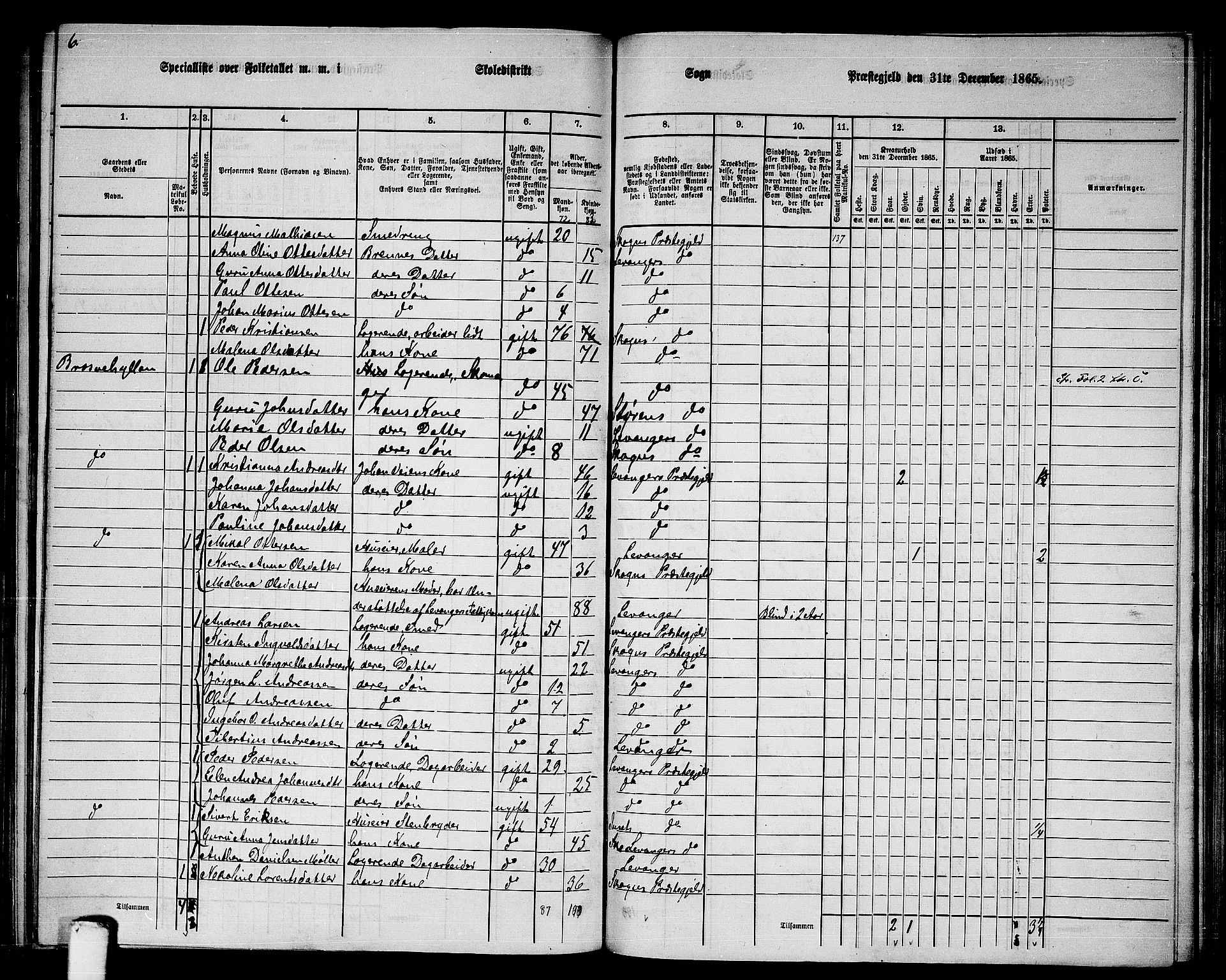 RA, 1865 census for Levanger/Levanger, 1865, p. 32