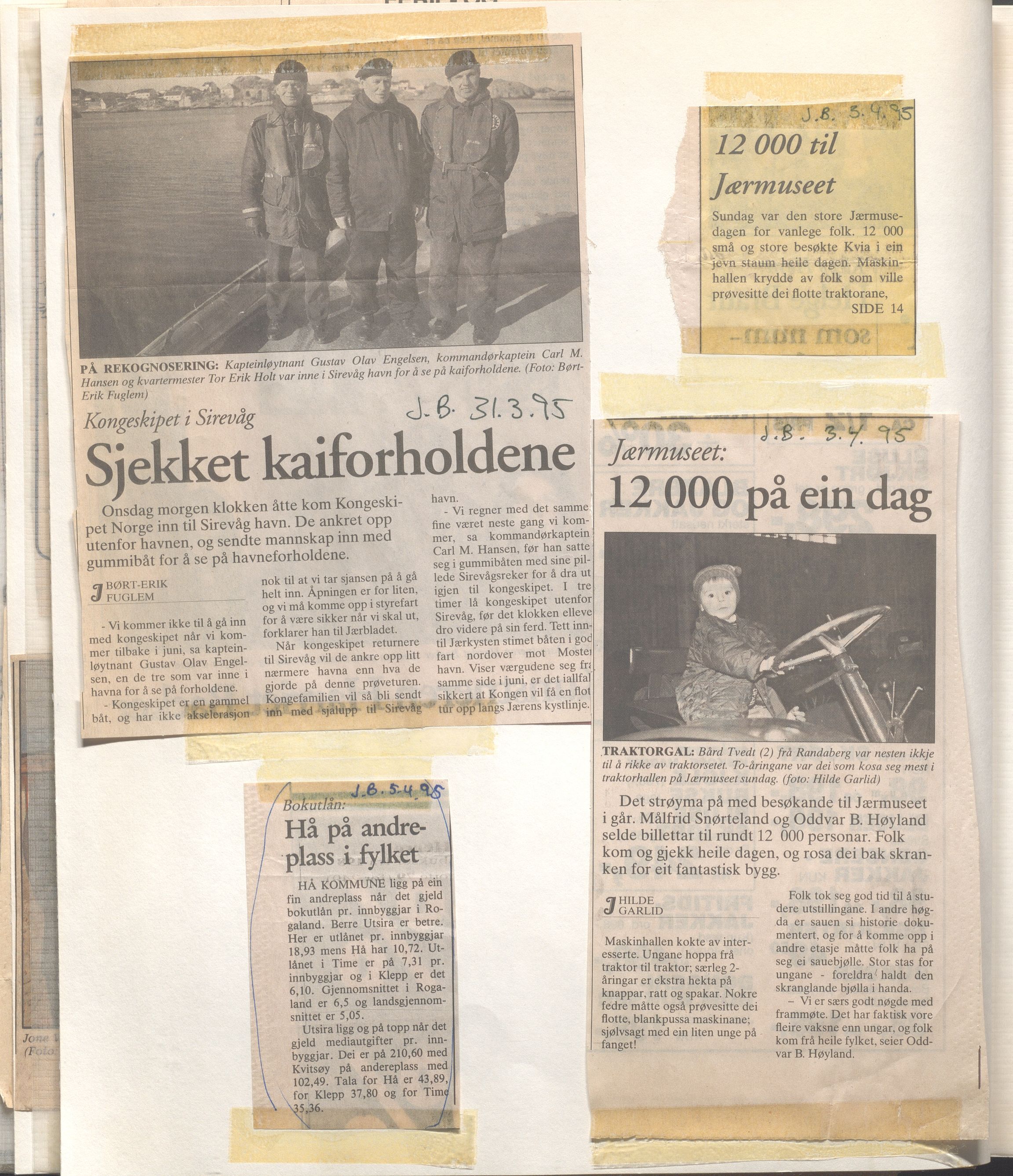 Hå kommune - Kulturetaten, IKAR/A-304/Ub/Ubc/L0009: Avisutklipp - Diverse, 1995