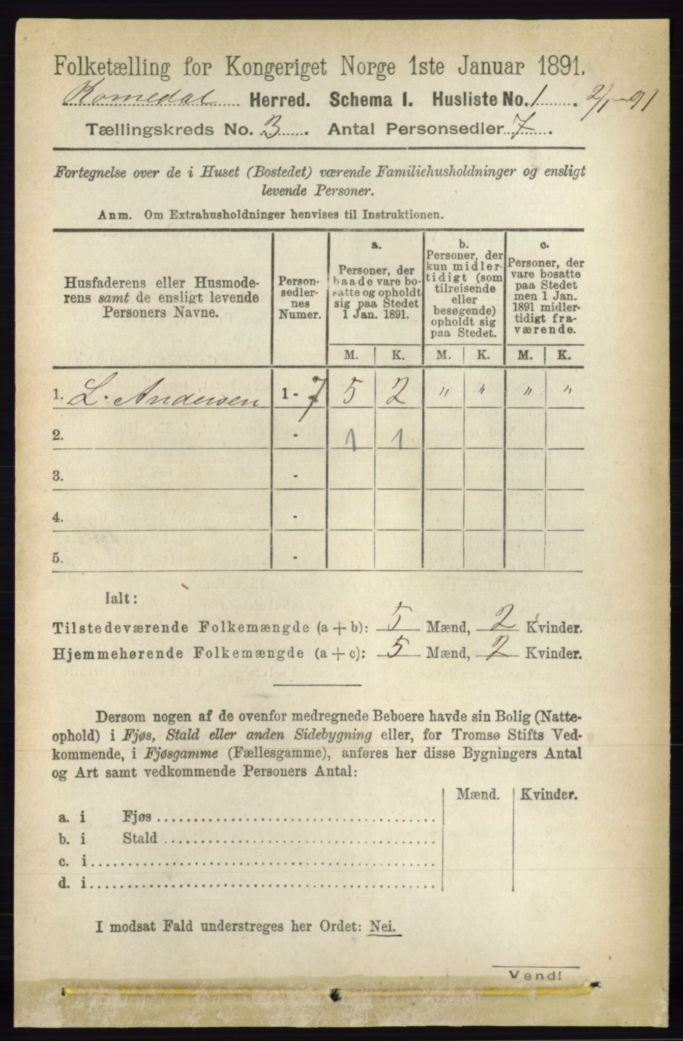 RA, 1891 census for 0416 Romedal, 1891, p. 1338