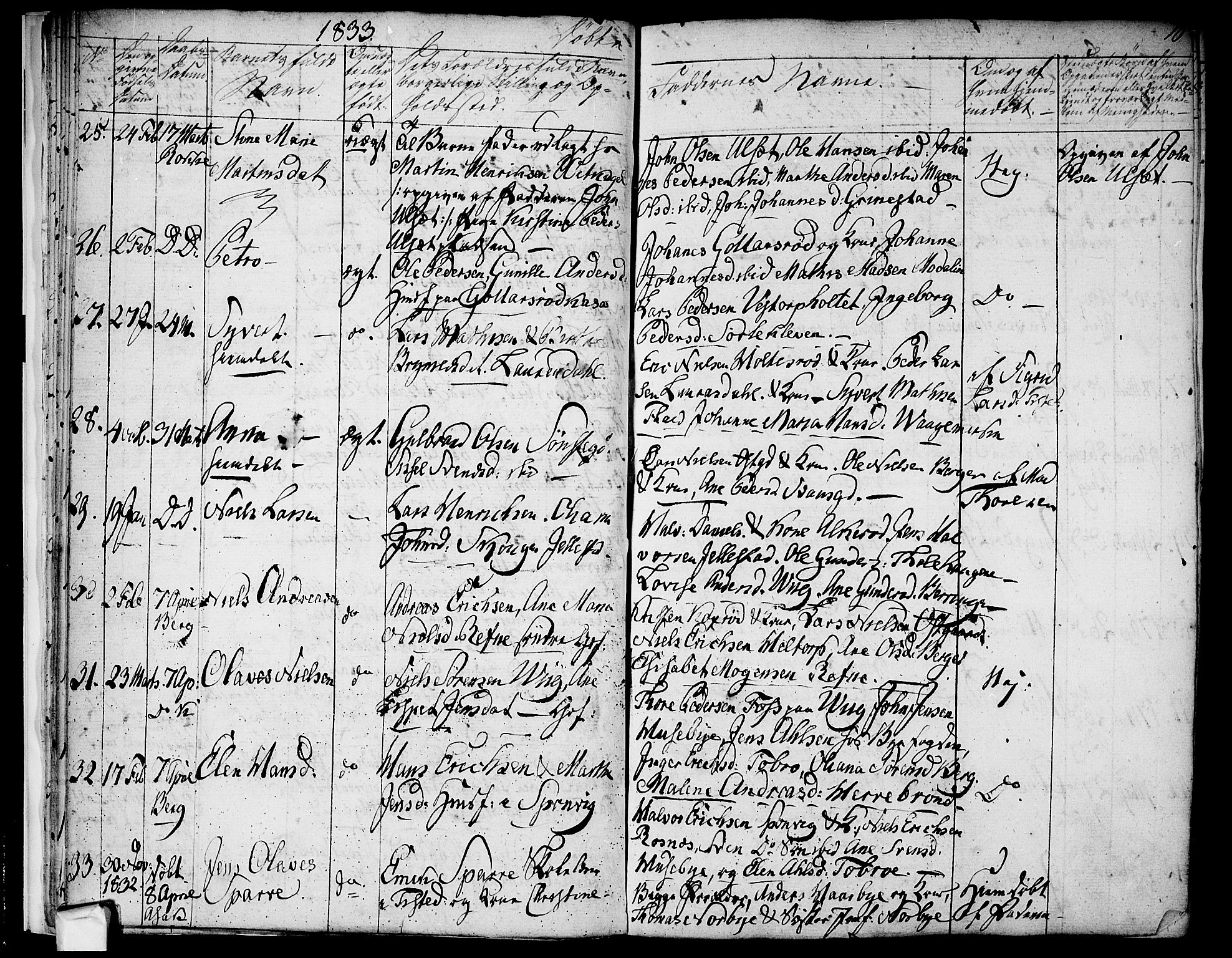 Berg prestekontor Kirkebøker, SAO/A-10902/F/Fa/L0003: Parish register (official) no. I 3, 1832-1842, p. 10
