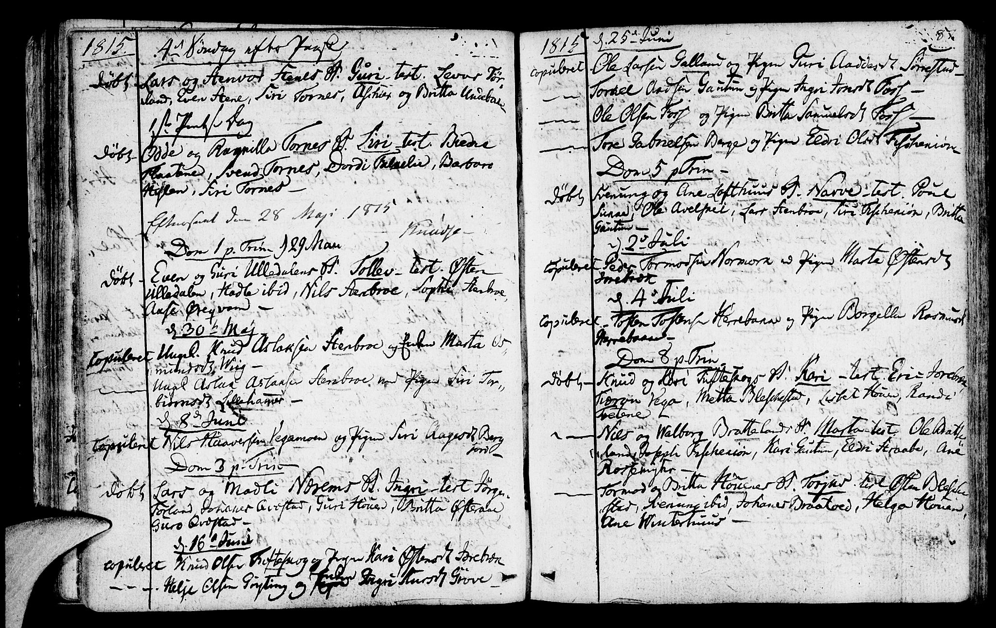 Suldal sokneprestkontor, SAST/A-101845/01/IV/L0004: Parish register (official) no. A 4, 1800-1816, p. 87