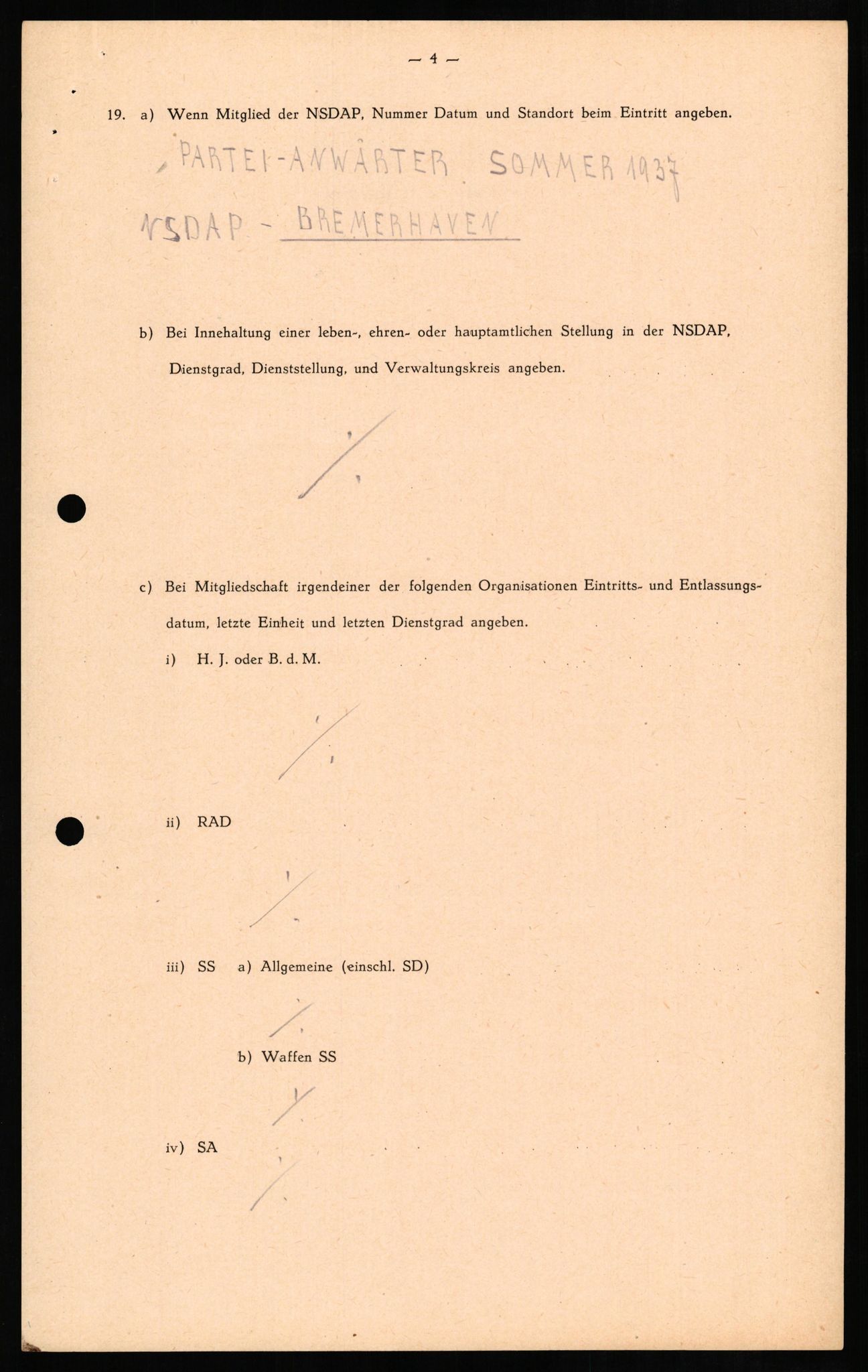 Forsvaret, Forsvarets overkommando II, RA/RAFA-3915/D/Db/L0011: CI Questionaires. Tyske okkupasjonsstyrker i Norge. Tyskere., 1945-1946, p. 308