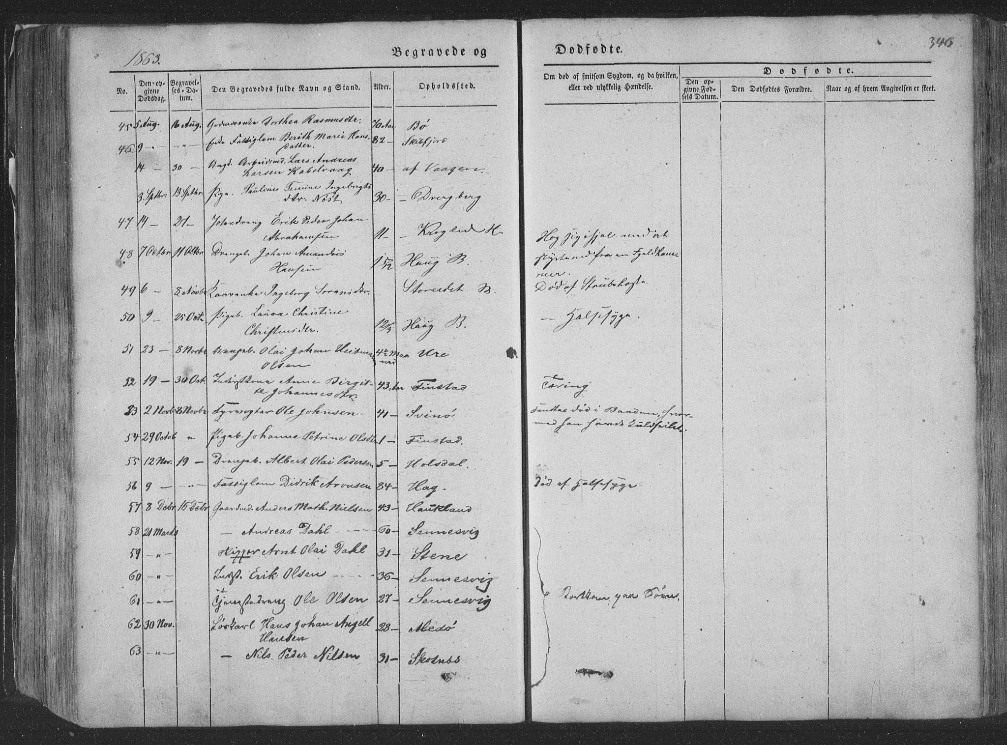 Ministerialprotokoller, klokkerbøker og fødselsregistre - Nordland, AV/SAT-A-1459/881/L1165: Parish register (copy) no. 881C02, 1854-1876, p. 346