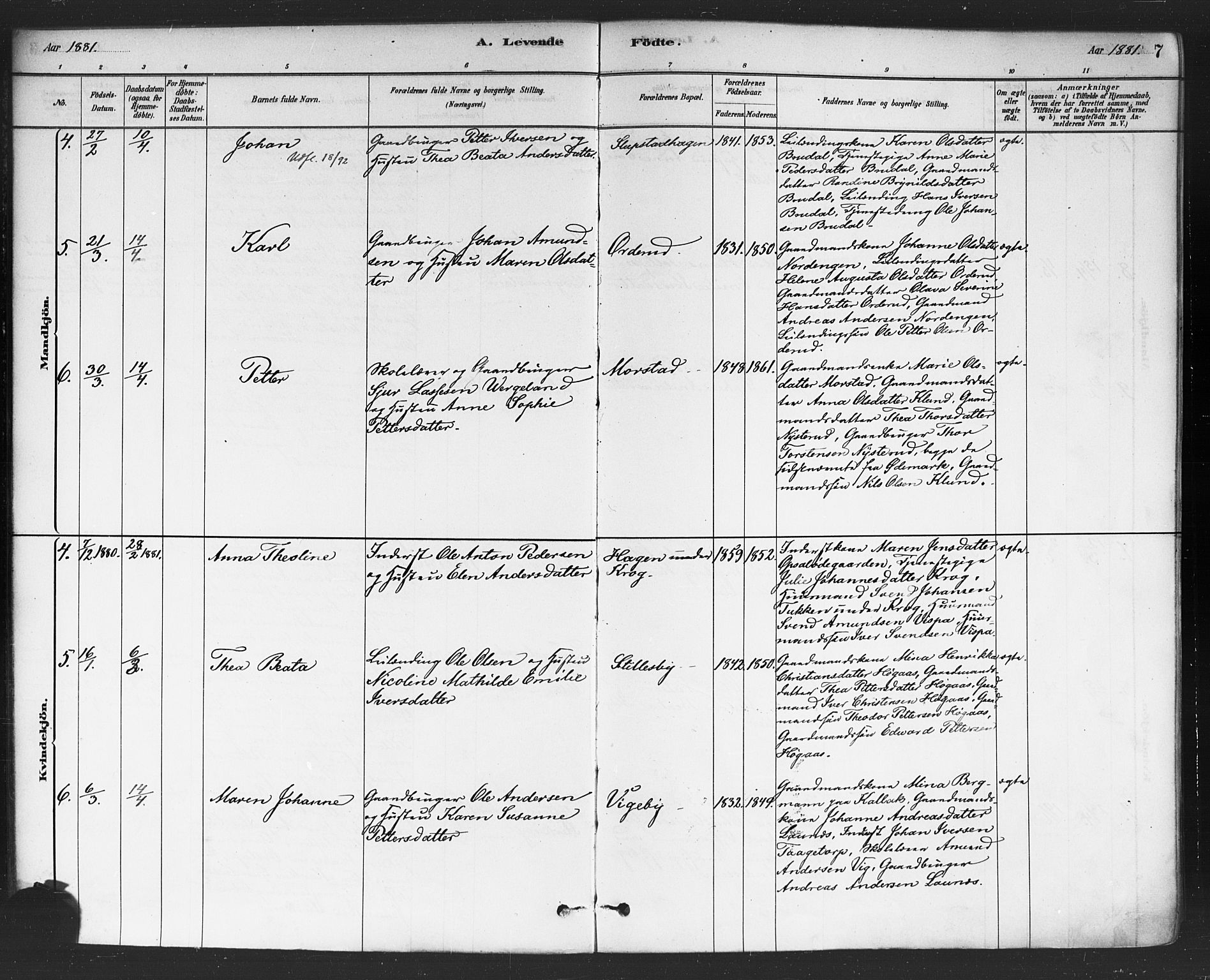 Rødenes prestekontor Kirkebøker, AV/SAO-A-2005/F/Fa/L0009: Parish register (official) no. I 9, 1880-1889, p. 7