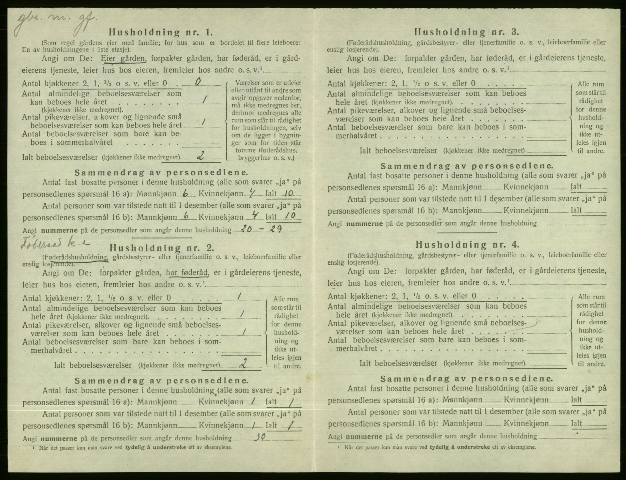 SAB, 1920 census for Evanger, 1920, p. 346