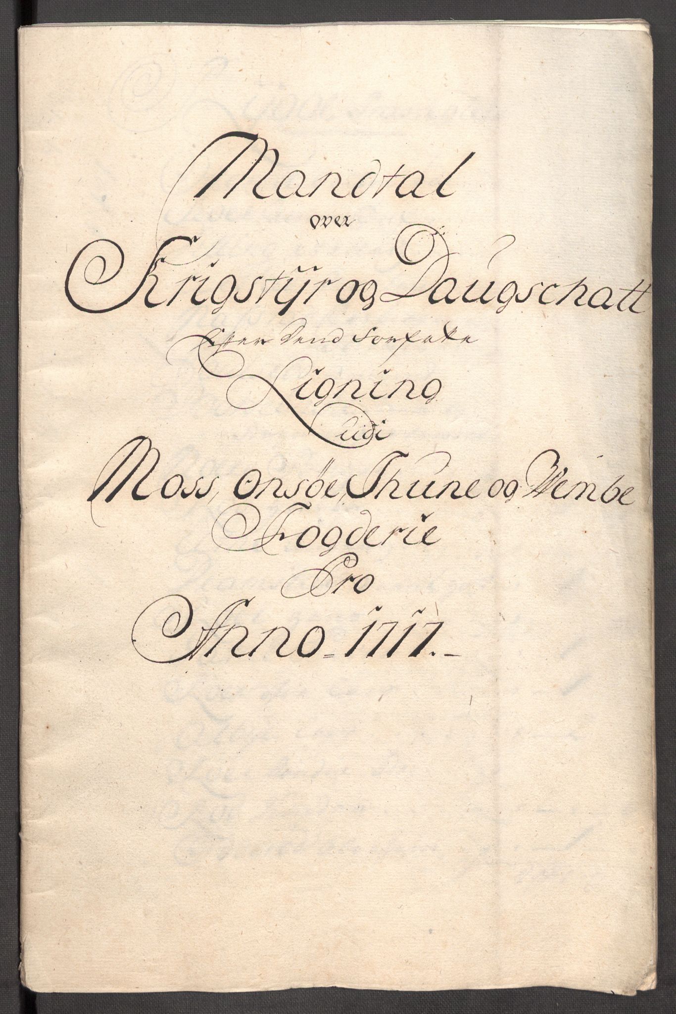 Rentekammeret inntil 1814, Reviderte regnskaper, Fogderegnskap, RA/EA-4092/R04/L0141: Fogderegnskap Moss, Onsøy, Tune, Veme og Åbygge, 1717, p. 56
