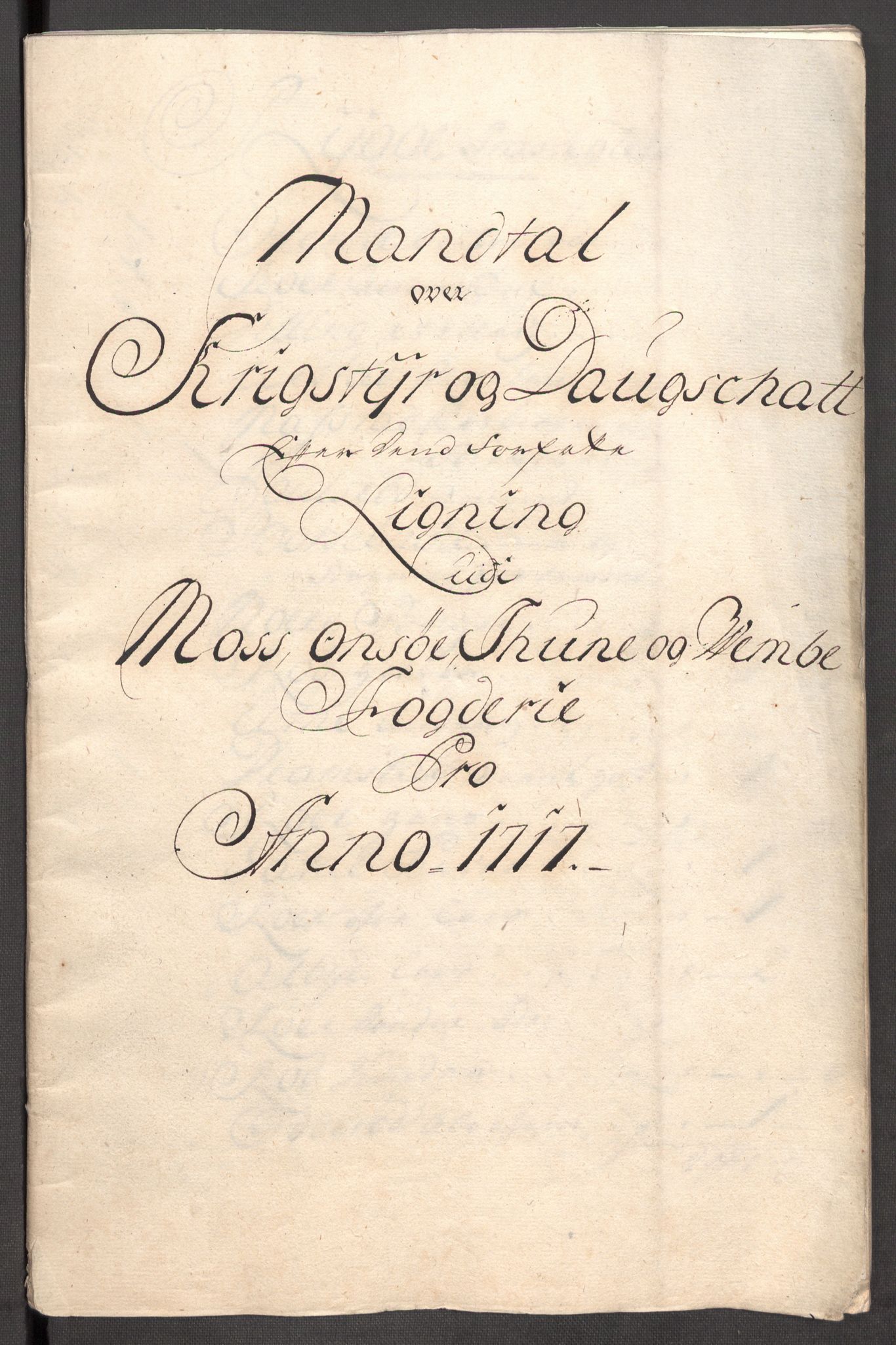 Rentekammeret inntil 1814, Reviderte regnskaper, Fogderegnskap, AV/RA-EA-4092/R04/L0141: Fogderegnskap Moss, Onsøy, Tune, Veme og Åbygge, 1717, p. 56