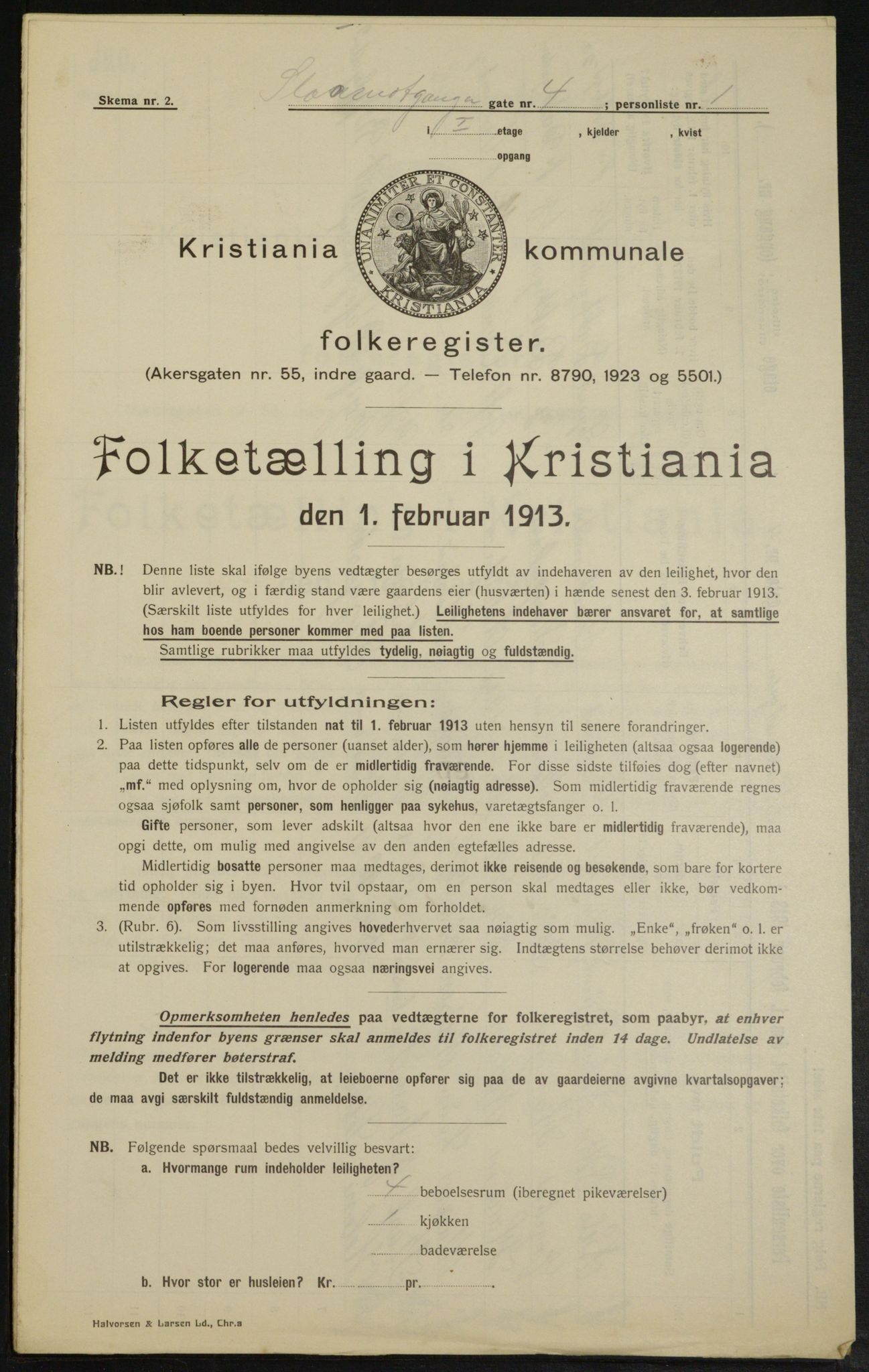 OBA, Municipal Census 1913 for Kristiania, 1913, p. 96946