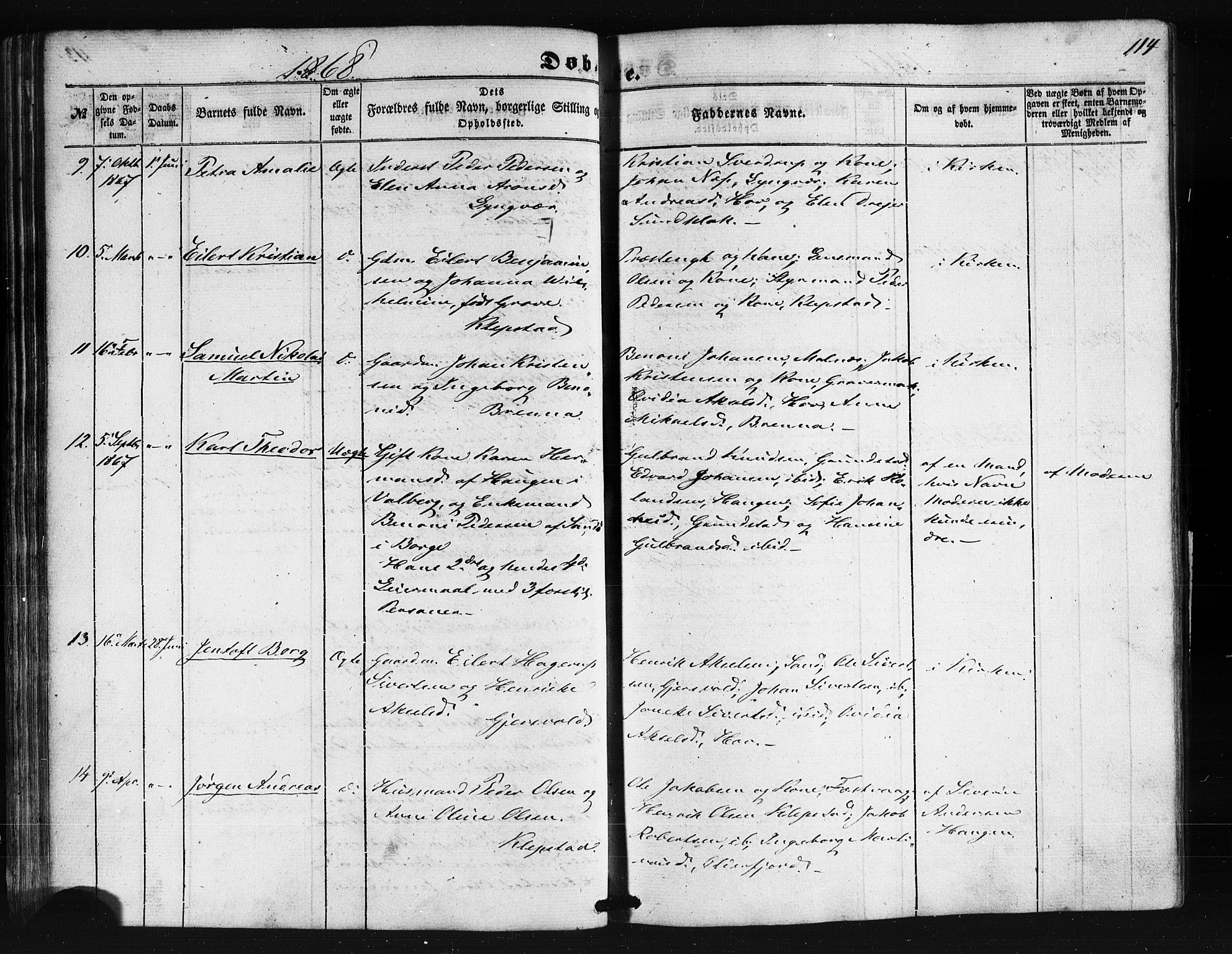 Ministerialprotokoller, klokkerbøker og fødselsregistre - Nordland, AV/SAT-A-1459/876/L1095: Parish register (official) no. 876A01, 1863-1885, p. 114