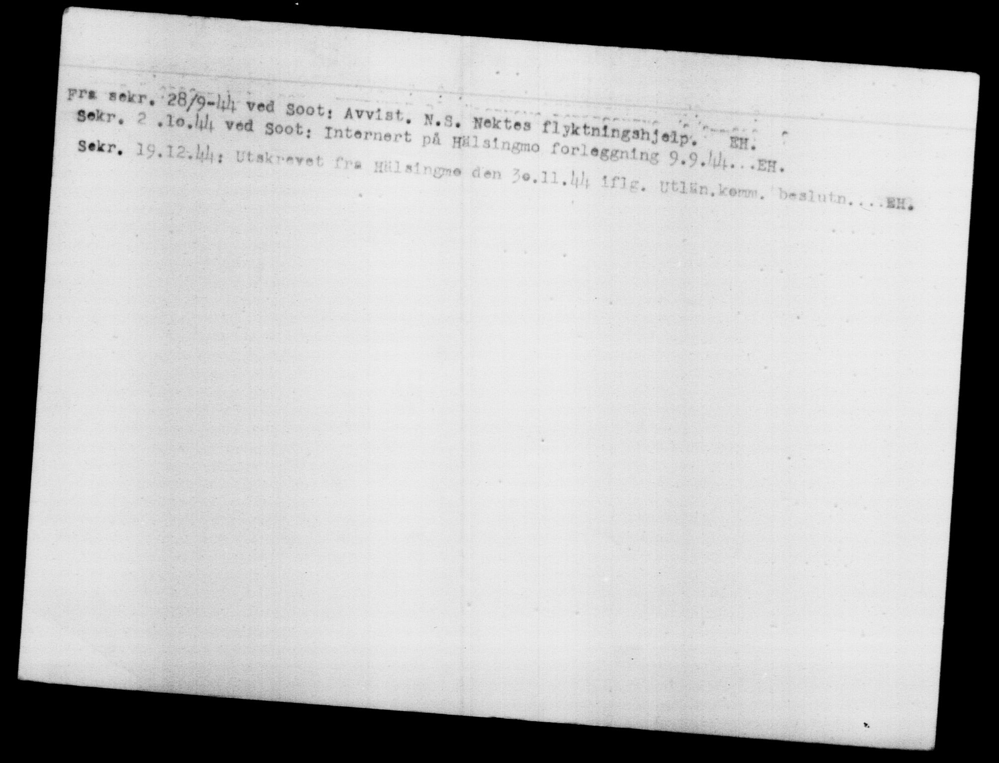 Utenriksstasjonene, Legasjonen i Stockholm, Flyktningkontoret, AV/RA-S-6753/V/Va/L0012: Kjesäterkartoteket, flyktninger med registreringsnr. 28300-31566, 1940-1945, p. 2799