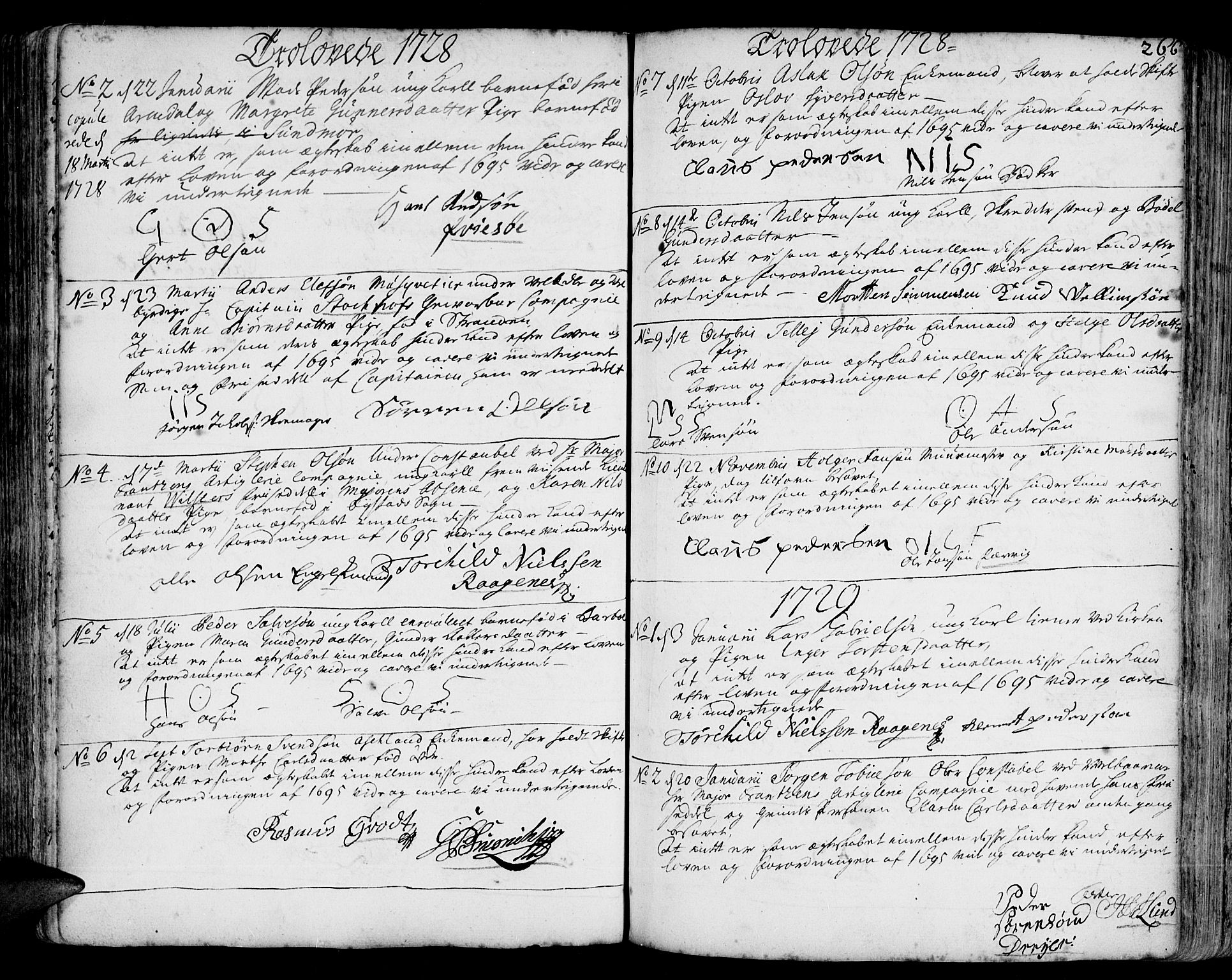 Arendal sokneprestkontor, Trefoldighet, SAK/1111-0040/F/Fa/L0001: Parish register (official) no. A 1, 1703-1815, p. 266