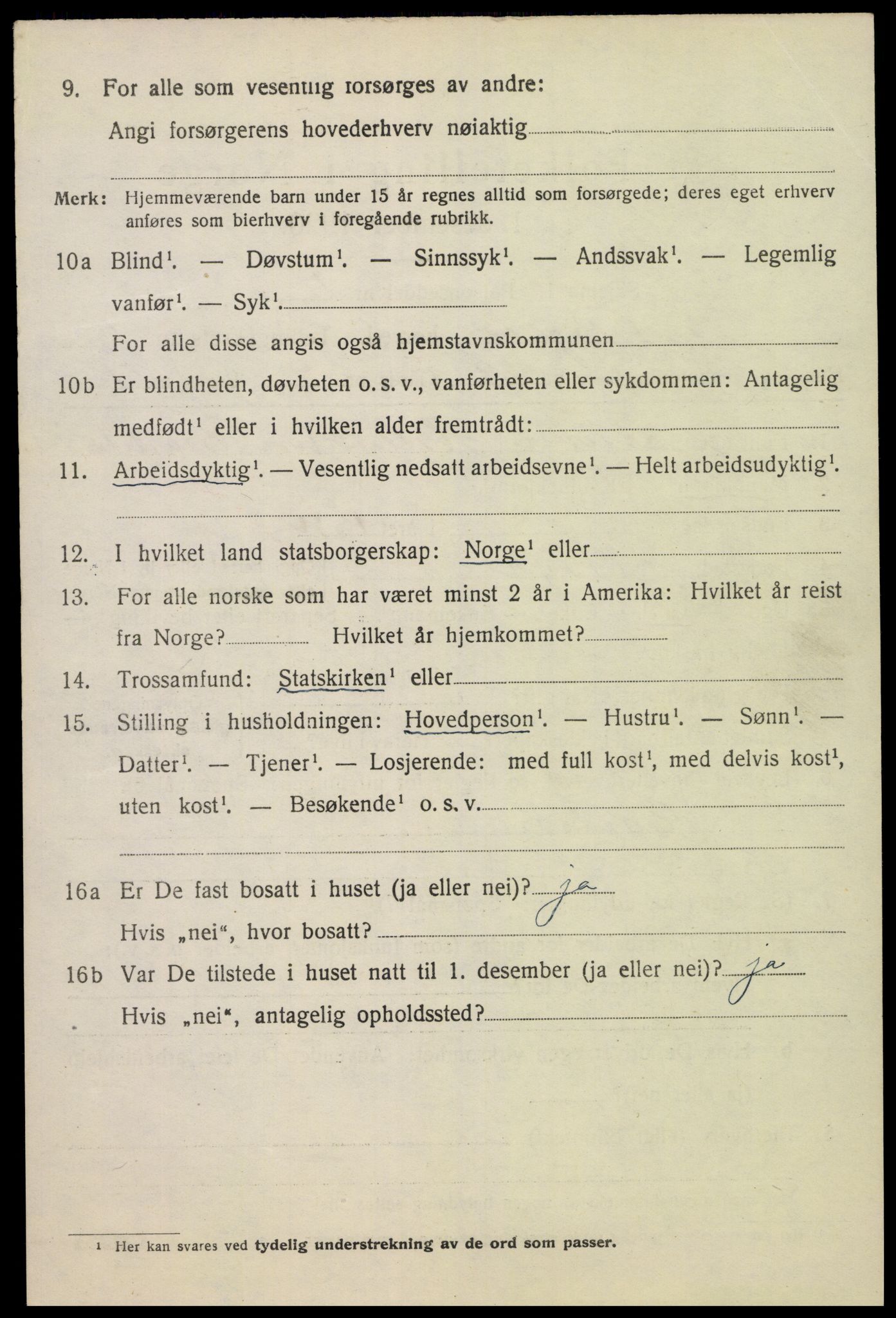 SAK, 1920 census for Bykle, 1920, p. 568