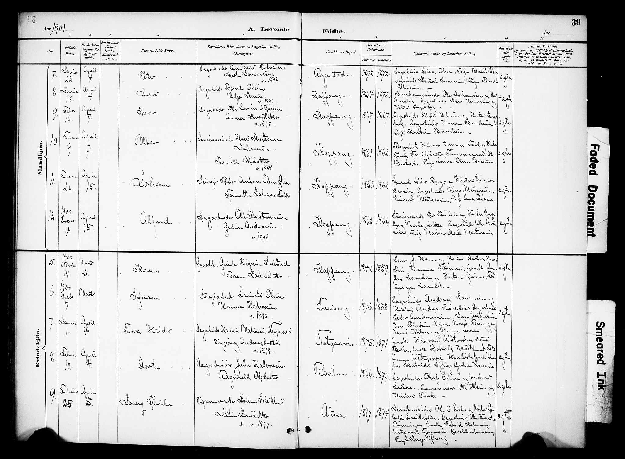 Stor-Elvdal prestekontor, SAH/PREST-052/H/Ha/Hab/L0003: Parish register (copy) no. 3, 1895-1917, p. 39