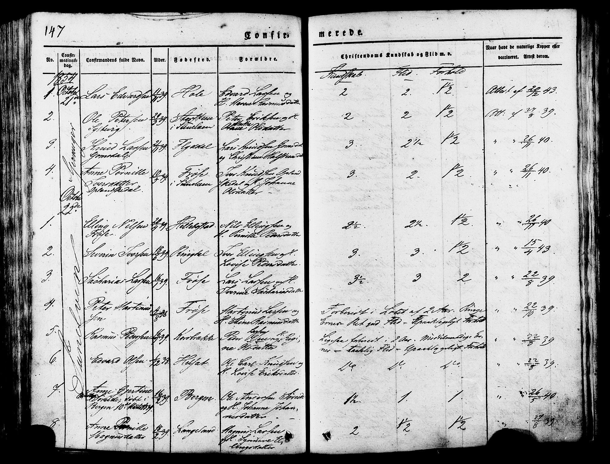 Ministerialprotokoller, klokkerbøker og fødselsregistre - Møre og Romsdal, SAT/A-1454/517/L0221: Parish register (official) no. 517A01, 1827-1858, p. 147