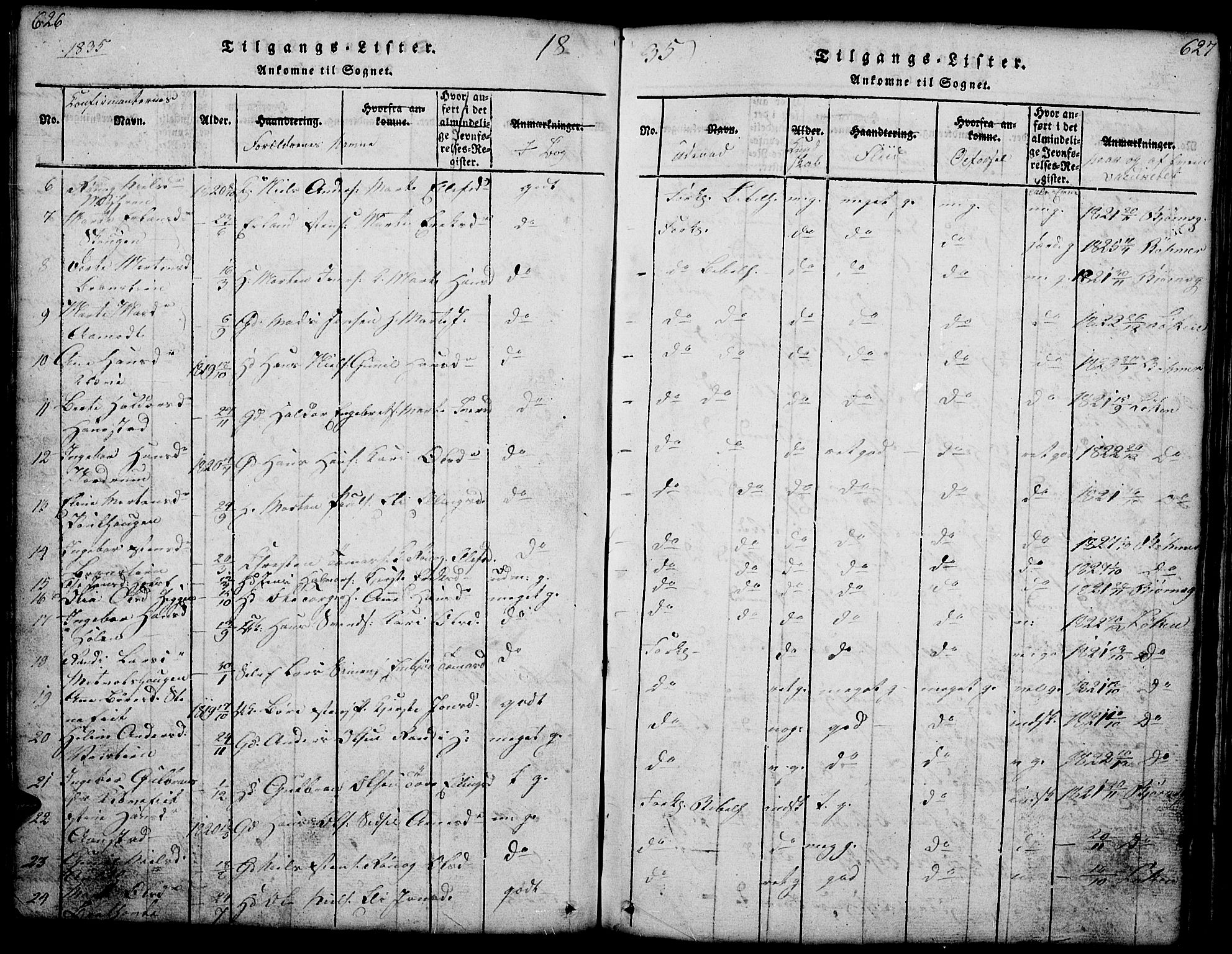 Gausdal prestekontor, AV/SAH-PREST-090/H/Ha/Hab/L0001: Parish register (copy) no. 1, 1817-1848, p. 626-627