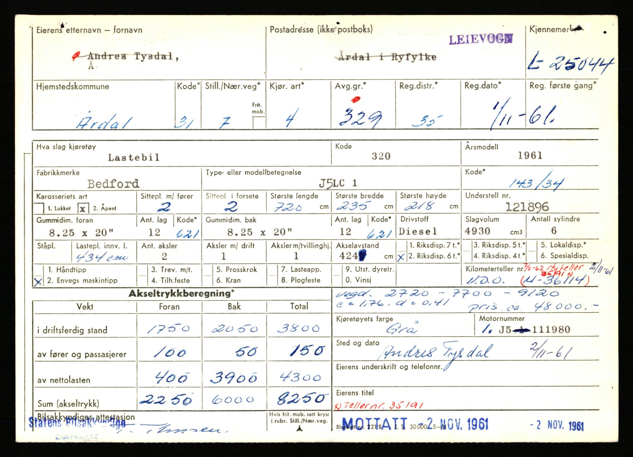 Stavanger trafikkstasjon, AV/SAST-A-101942/0/F/L0042: L-24600 - L-25233, 1930-1971, p. 1617