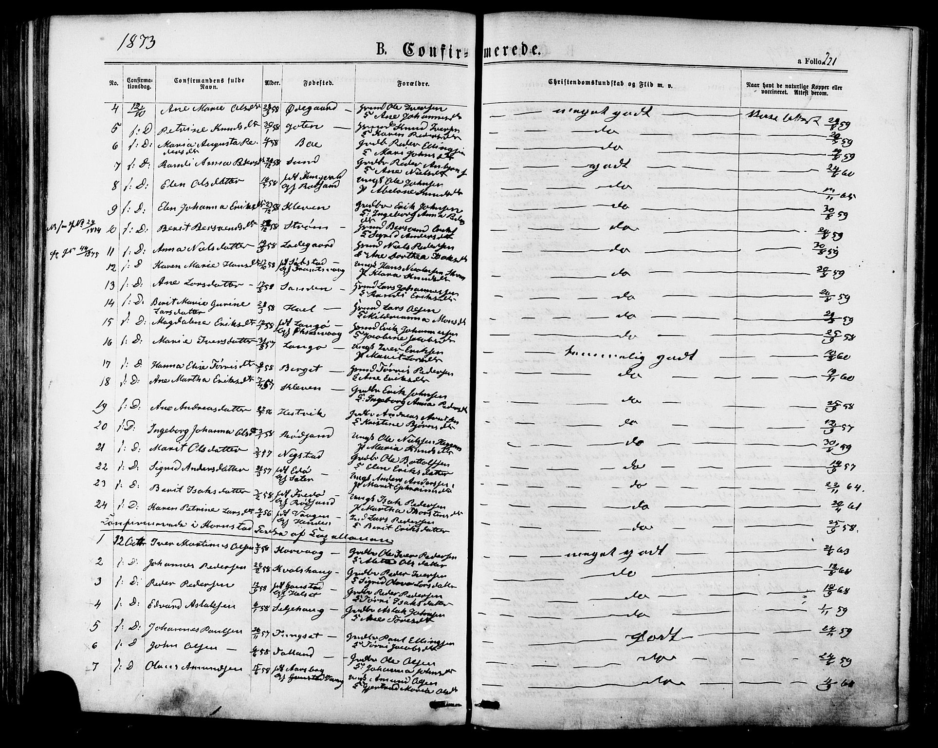Ministerialprotokoller, klokkerbøker og fødselsregistre - Møre og Romsdal, SAT/A-1454/568/L0805: Parish register (official) no. 568A12 /1, 1869-1884, p. 221