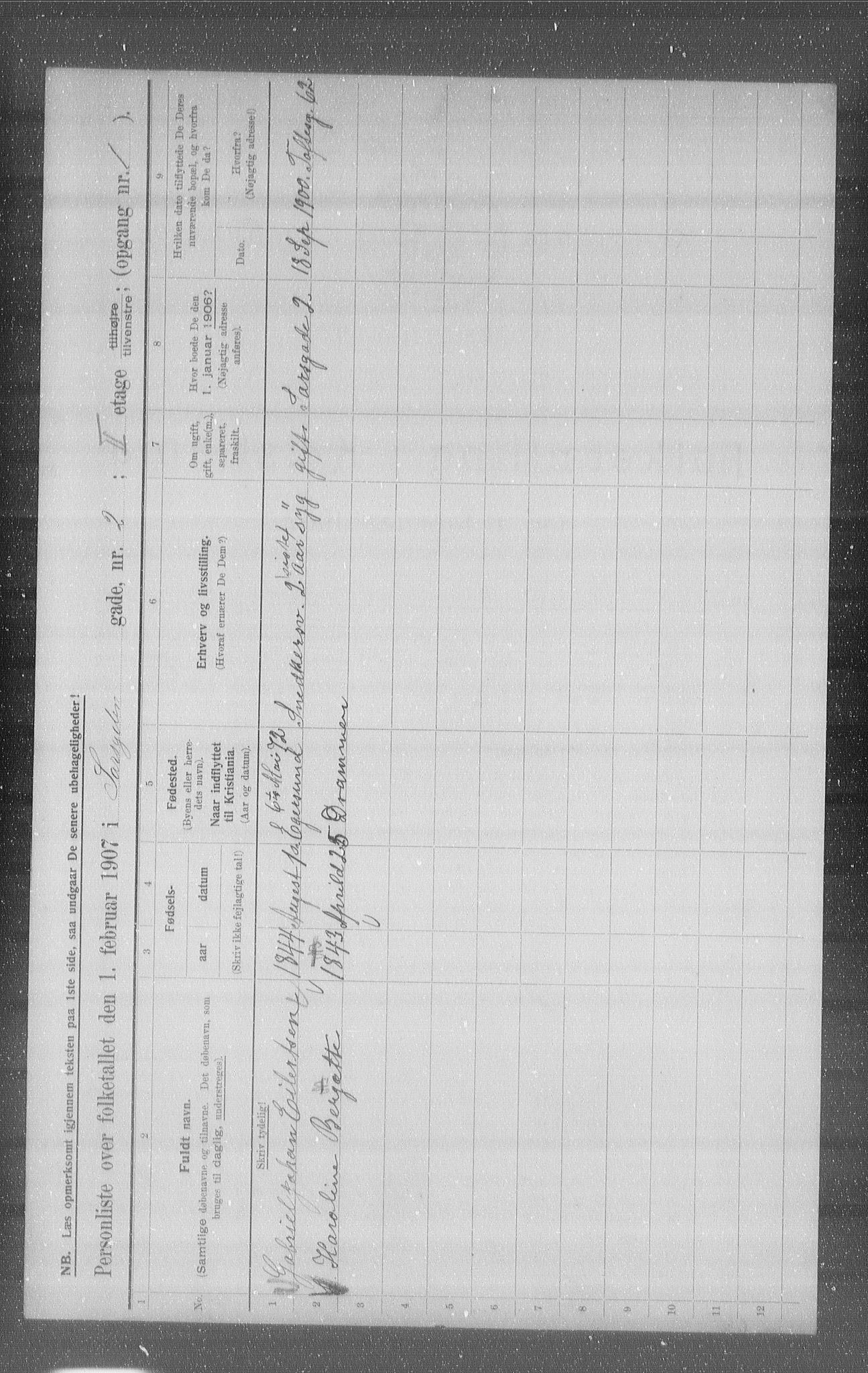 OBA, Municipal Census 1907 for Kristiania, 1907, p. 45647