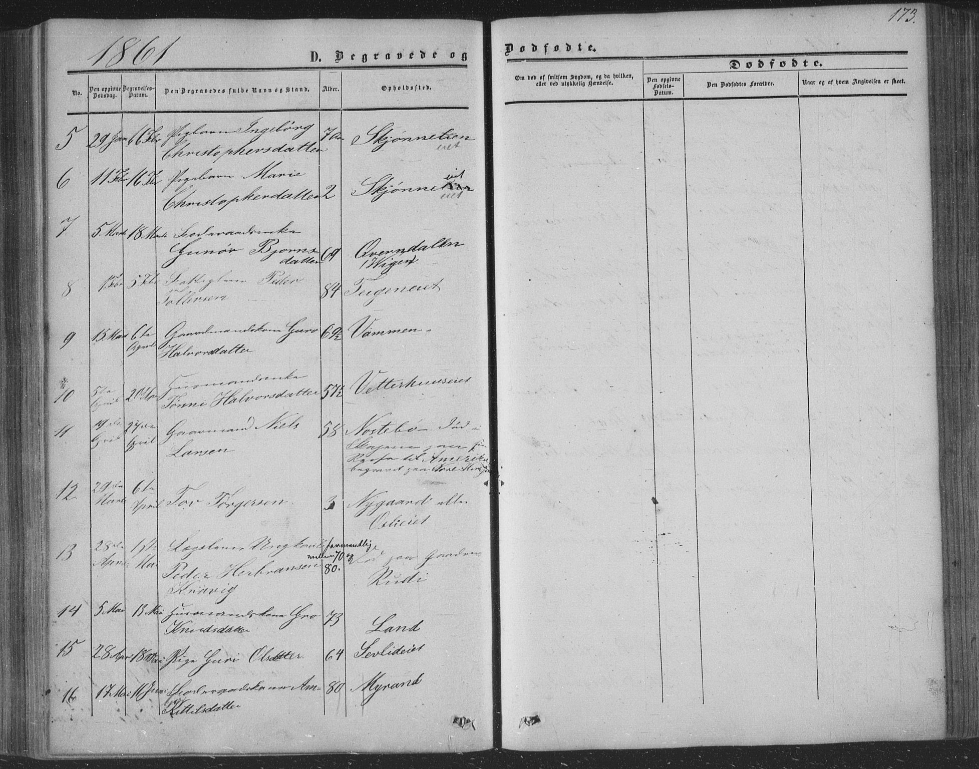 Nore kirkebøker, AV/SAKO-A-238/F/Fa/L0002: Parish register (official) no. I 2, 1856-1871, p. 173