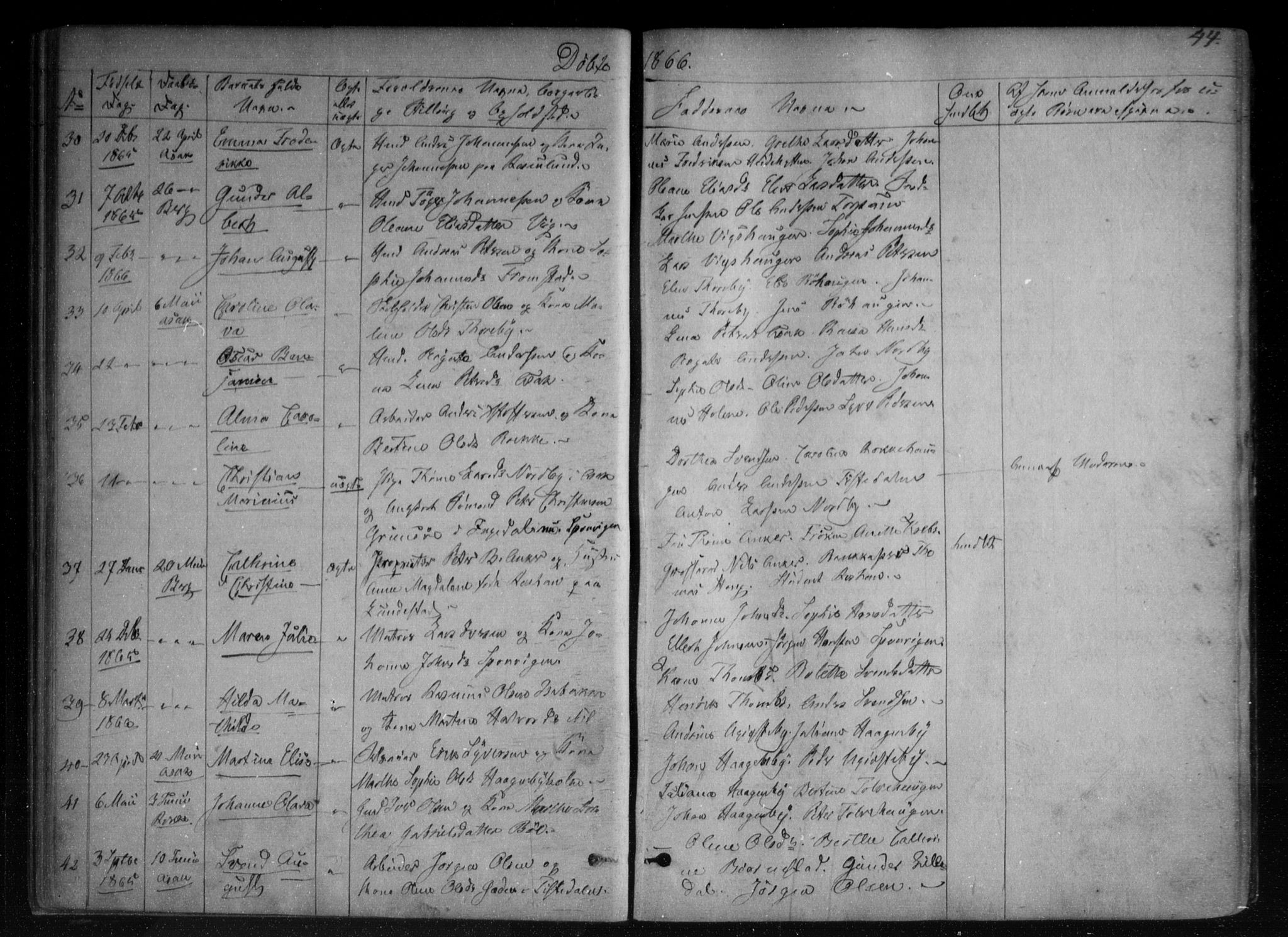 Berg prestekontor Kirkebøker, AV/SAO-A-10902/F/Fa/L0005: Parish register (official) no. I 5, 1861-1877, p. 44