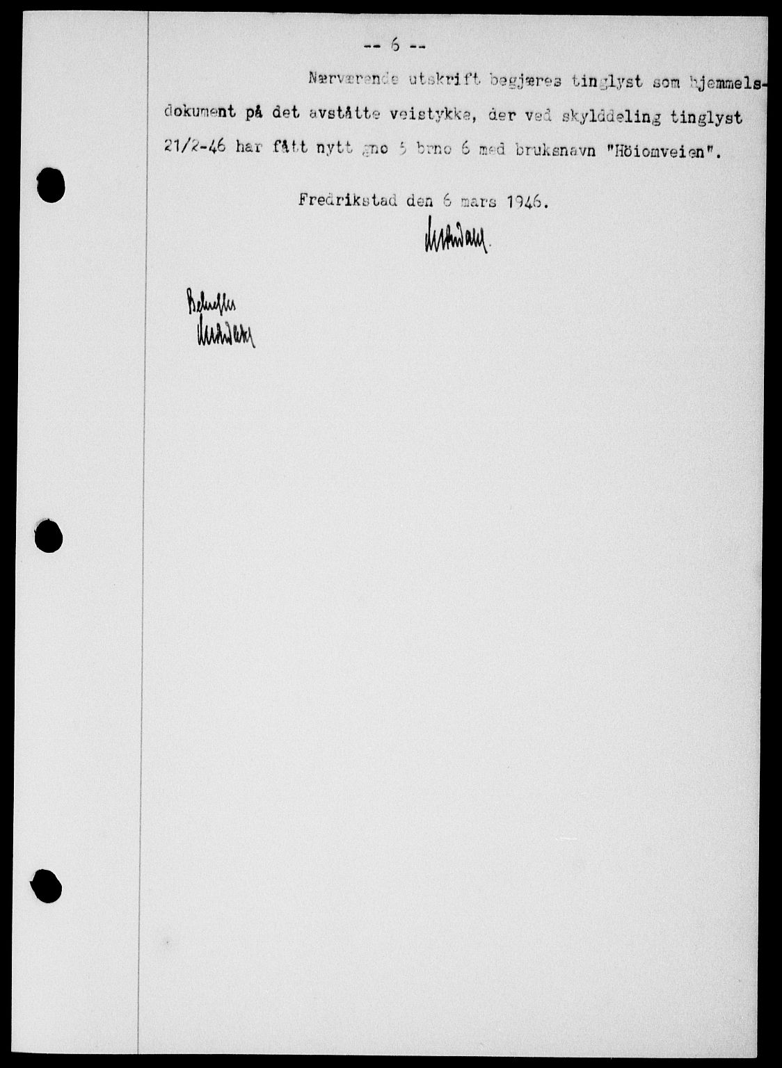 Onsøy sorenskriveri, SAO/A-10474/G/Ga/Gab/L0015: Mortgage book no. II A-15, 1945-1946, Diary no: : 535/1946