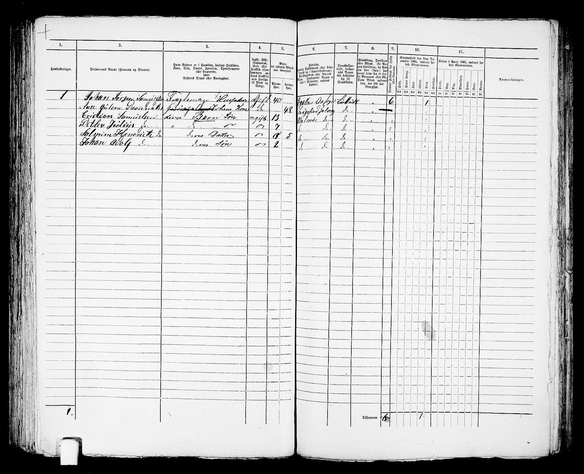 RA, 1865 census for Mandal/Mandal, 1865, p. 757