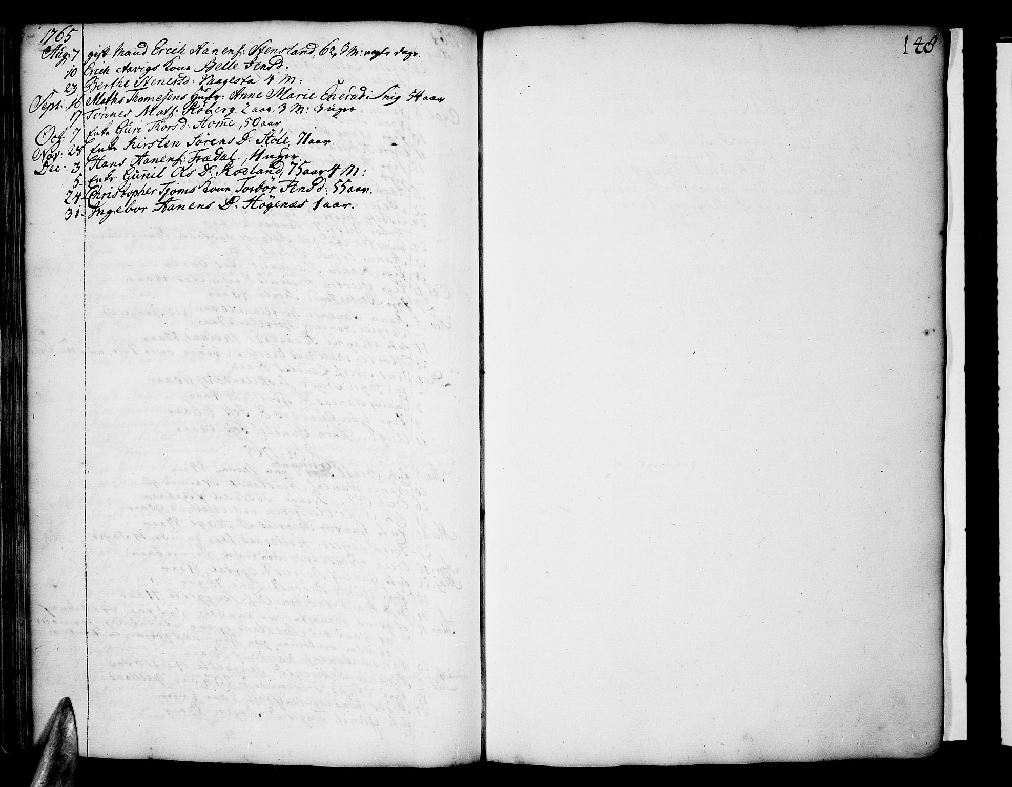 Sør-Audnedal sokneprestkontor, SAK/1111-0039/F/Fa/Fab/L0001: Parish register (official) no. A 1 /1, 1726-1766, p. 148