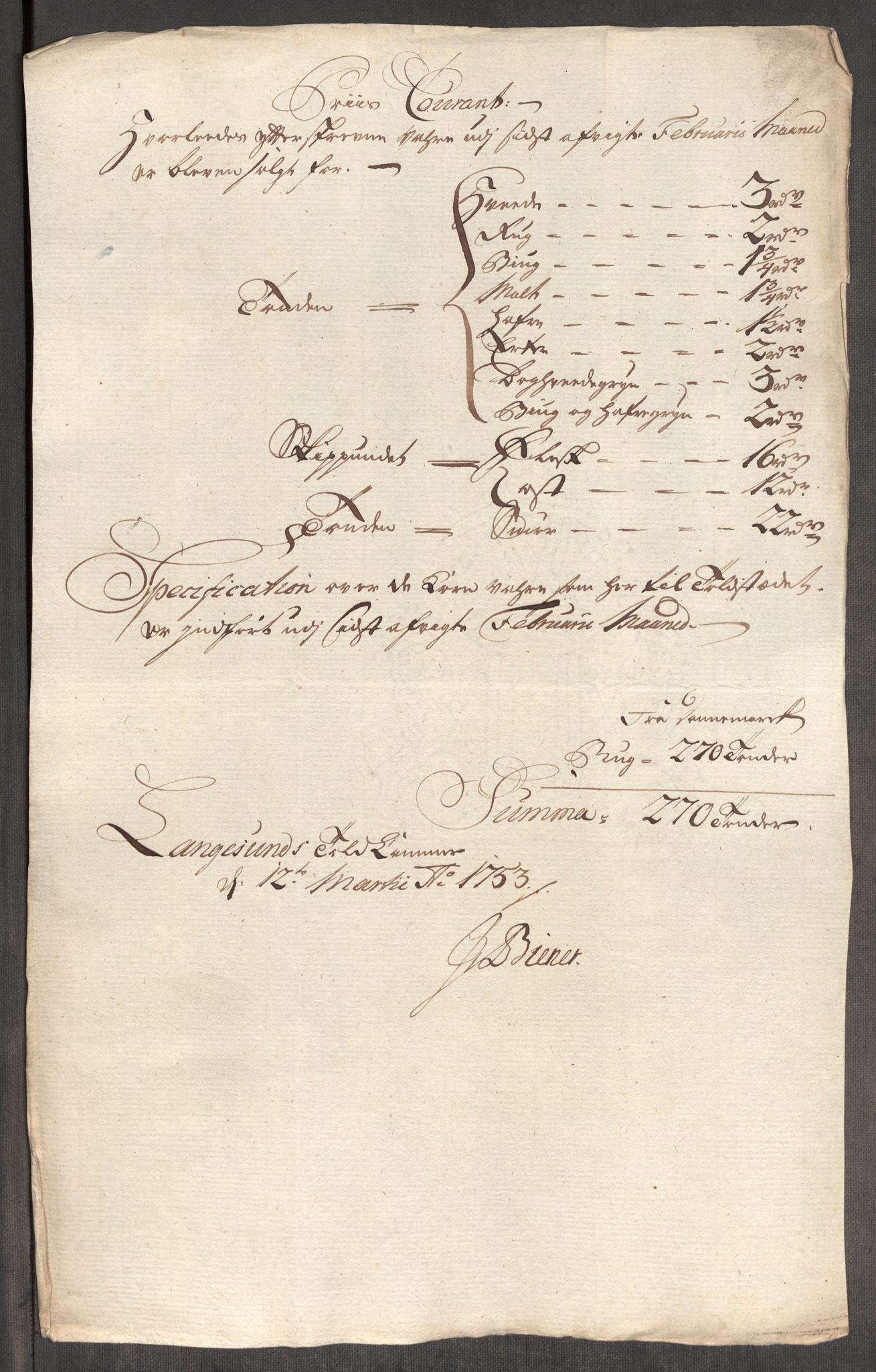 Rentekammeret inntil 1814, Realistisk ordnet avdeling, RA/EA-4070/Oe/L0005: [Ø1]: Priskuranter, 1753-1757, p. 105