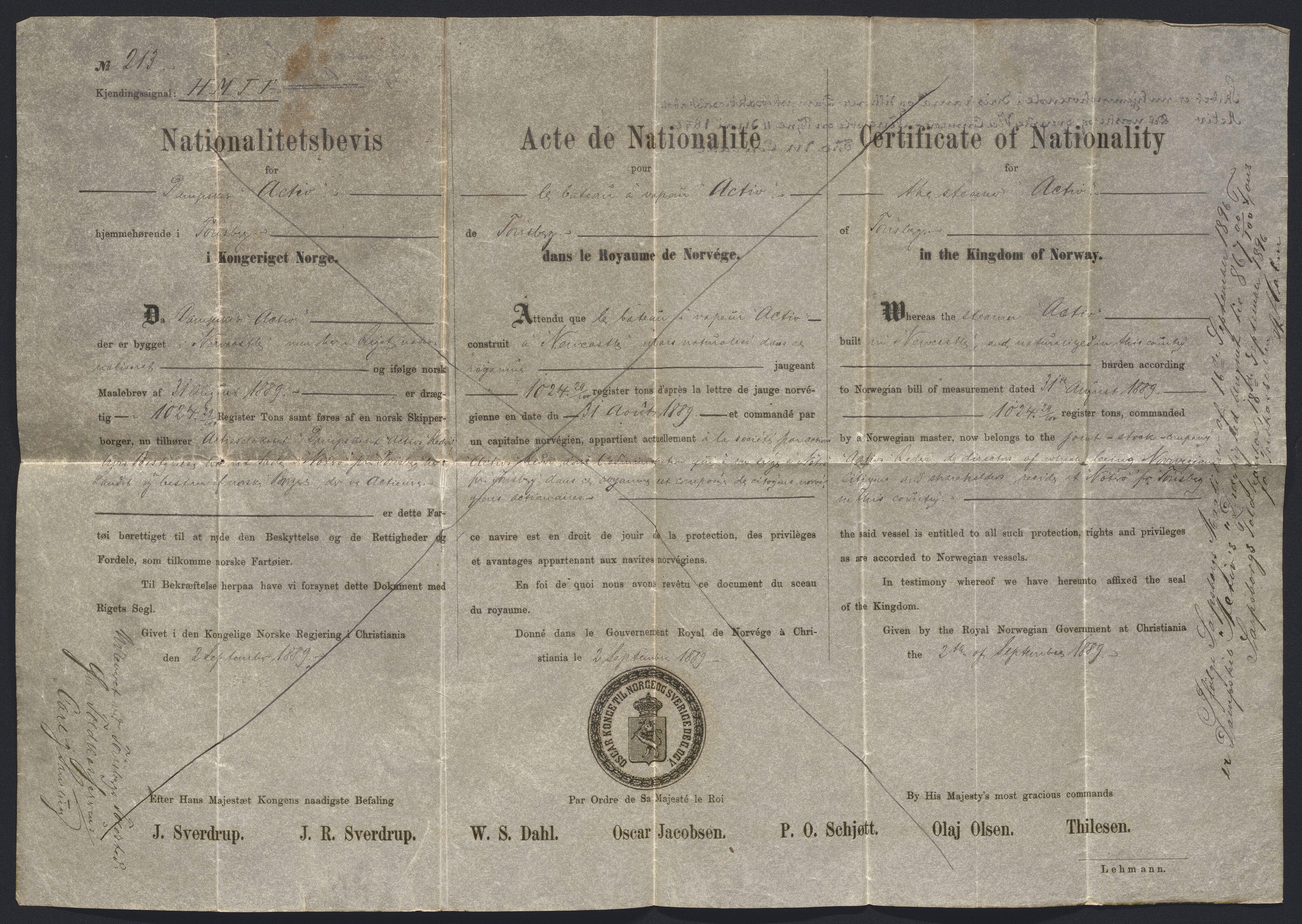 Sjøfartsdirektoratet med forløpere, skipsmapper slettede skip, AV/RA-S-4998/F/Fa/L0001: --, 1860-1922, p. 619