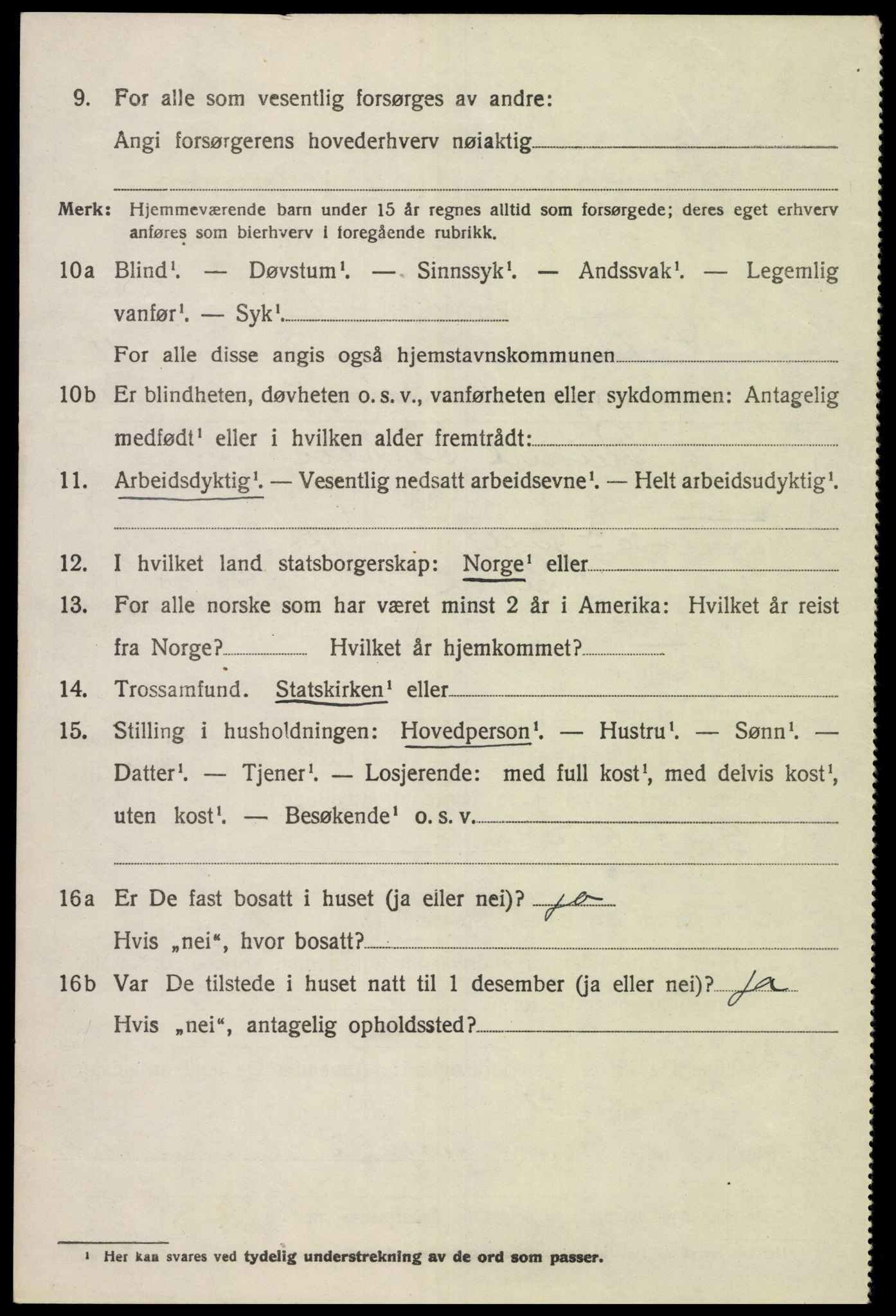 SAK, 1920 census for Lista, 1920, p. 10948