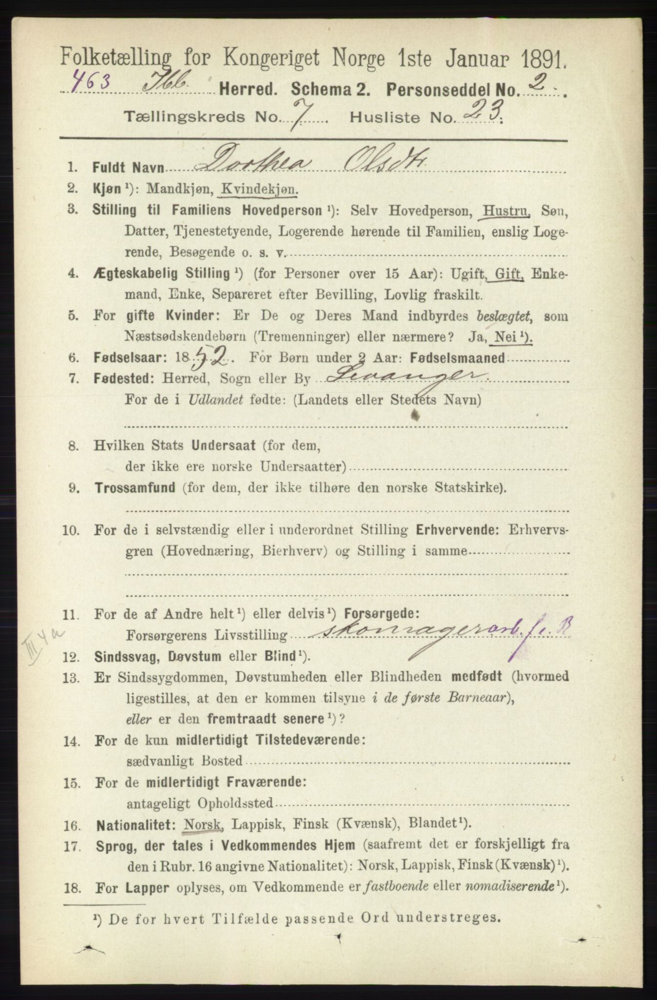 RA, 1891 census for 1917 Ibestad, 1891, p. 4310