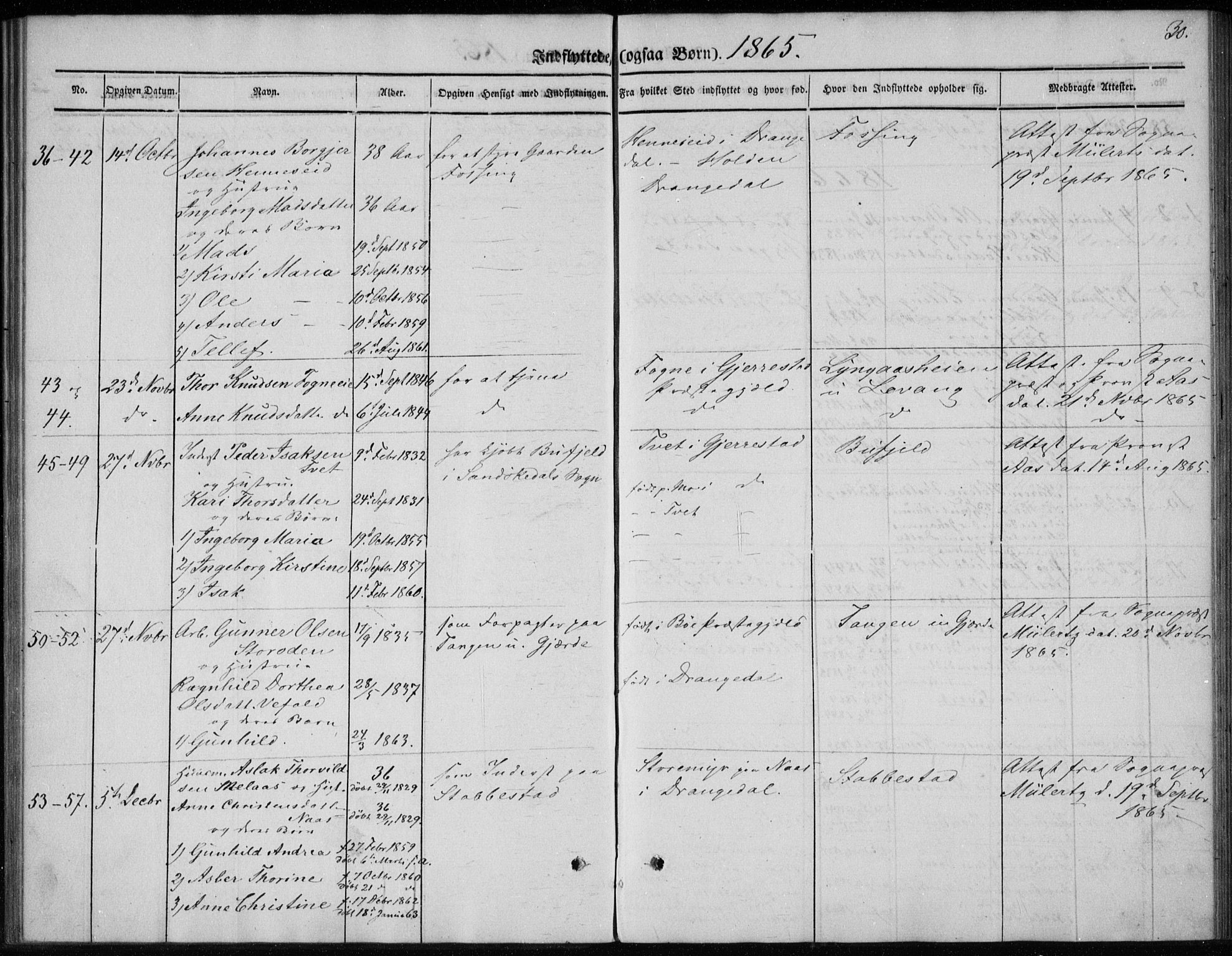 Sannidal kirkebøker, SAKO/A-296/F/Fa/L0013: Parish register (official) no. 13, 1854-1873, p. 30