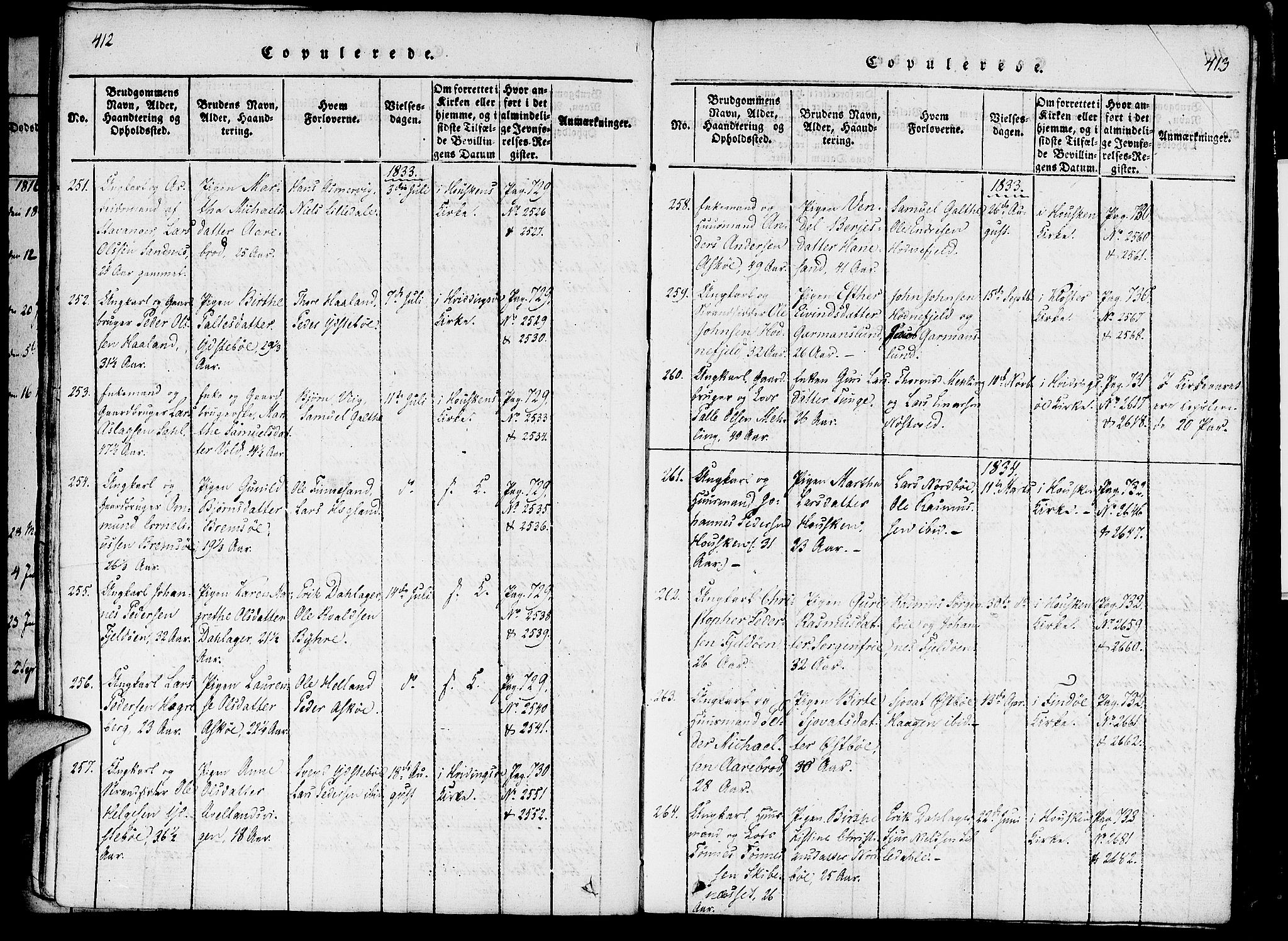 Rennesøy sokneprestkontor, SAST/A -101827/H/Ha/Haa/L0004: Parish register (official) no. A 4, 1816-1837, p. 412-413