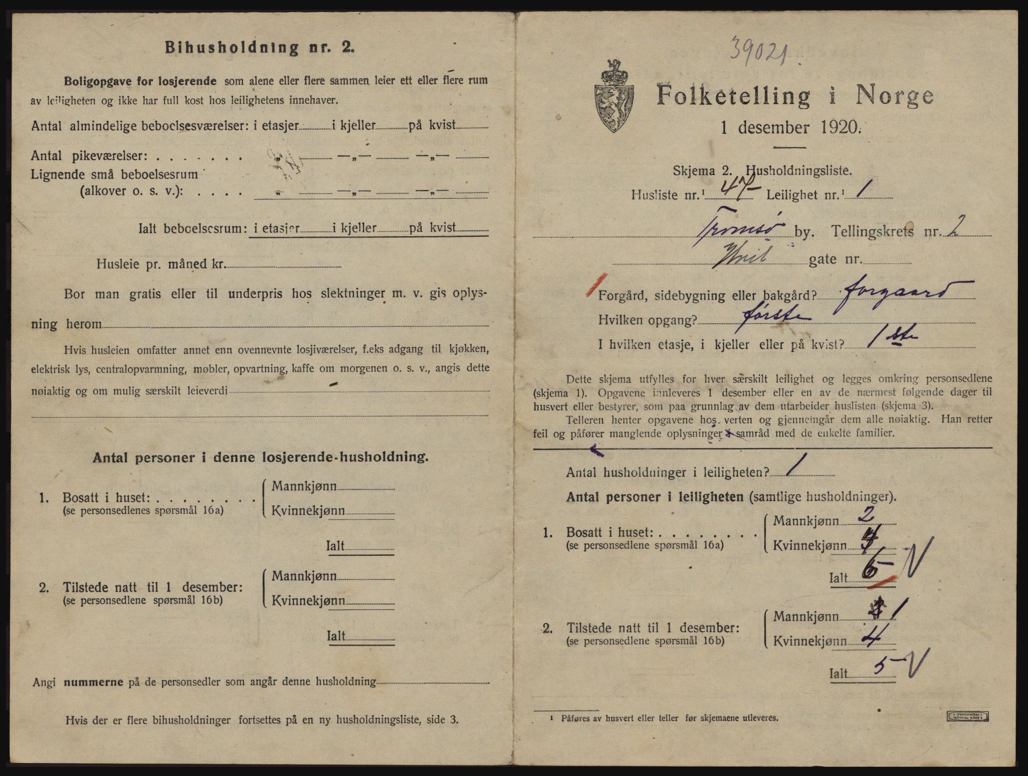 SATØ, 1920 census for Tromsø, 1920, p. 2949